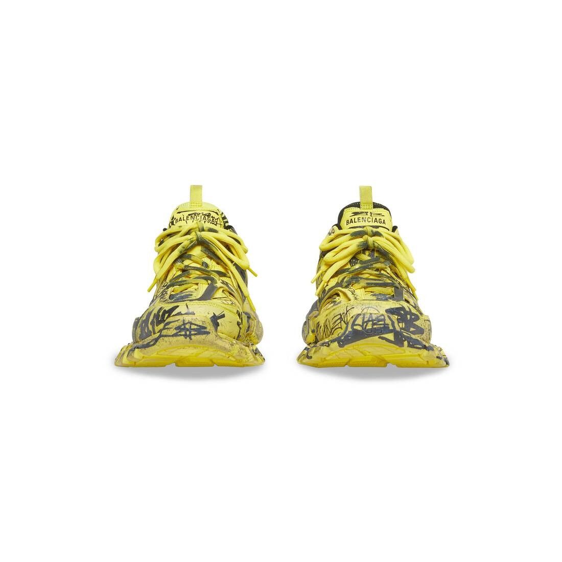 Balenciaga o1tr1nto0525 Track Graffiti Sneakers in Yellow/Black Size US 13 / EU 46 - 3 Thumbnail