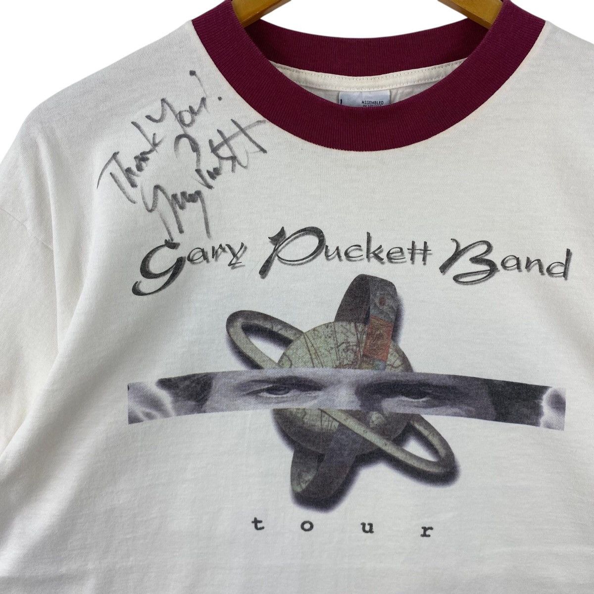 Band Tees × Vintage Pick!! Vtg 1997 GARY PUCKETT BAND Tour Ringer Top Tee Tshirt Size US L / EU 52-54 / 3 - 9 Thumbnail
