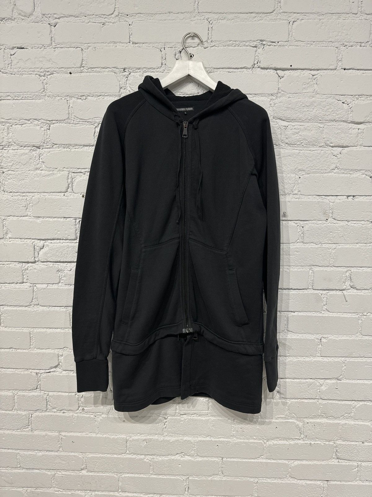 image of Alexandre Plokhov Extended Geometric Hoodie in Black, Men's (Size Large)