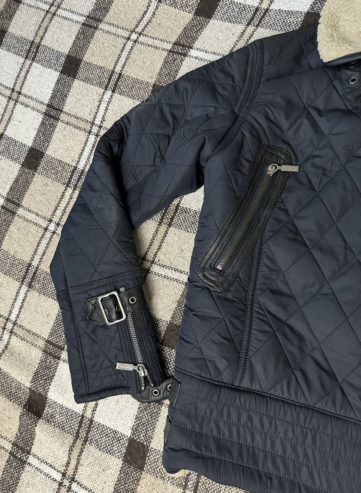 Barbour Battalion Quilt Navy Jacket with Sherpa size 36/uk10