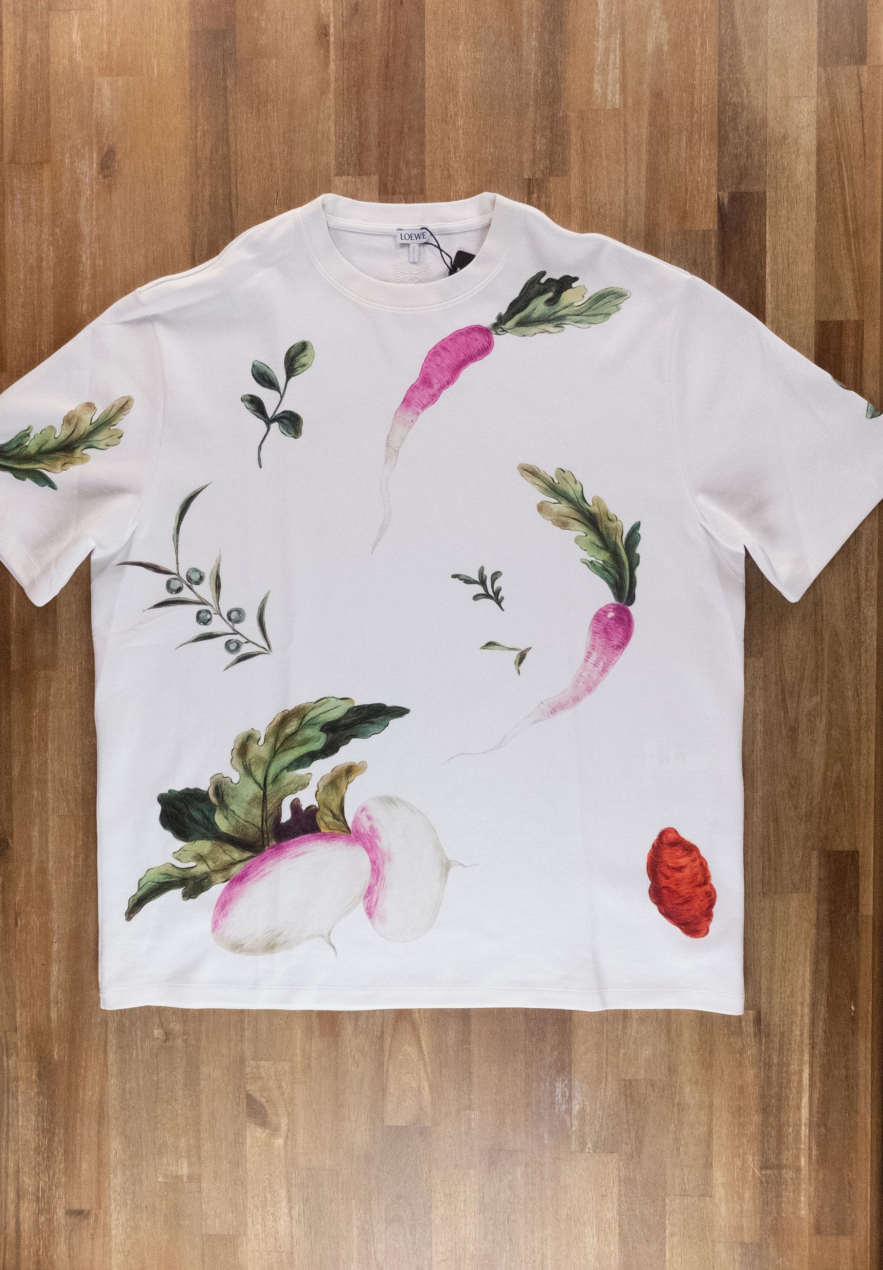 Loewe LOEWE white oversized Radish Vegetable print t-shirt Large Size L / US 10 / IT 46 - 5 Thumbnail