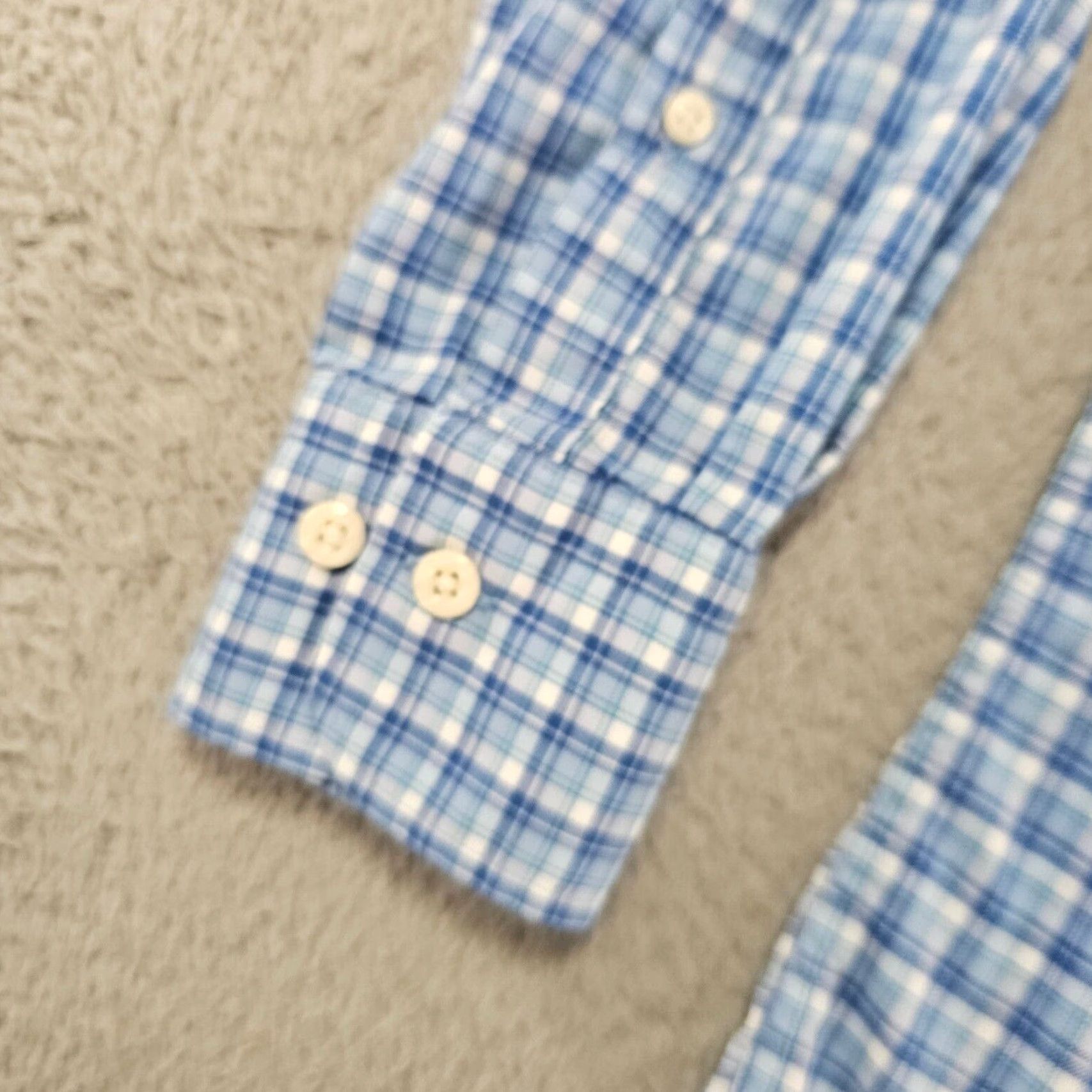 Peter Millar Peter Millar Shirt Mens Small Crown Lite Sport Blue Check Wilson Cotton Stretch Size US S / EU 44-46 / 1 - 4 Thumbnail
