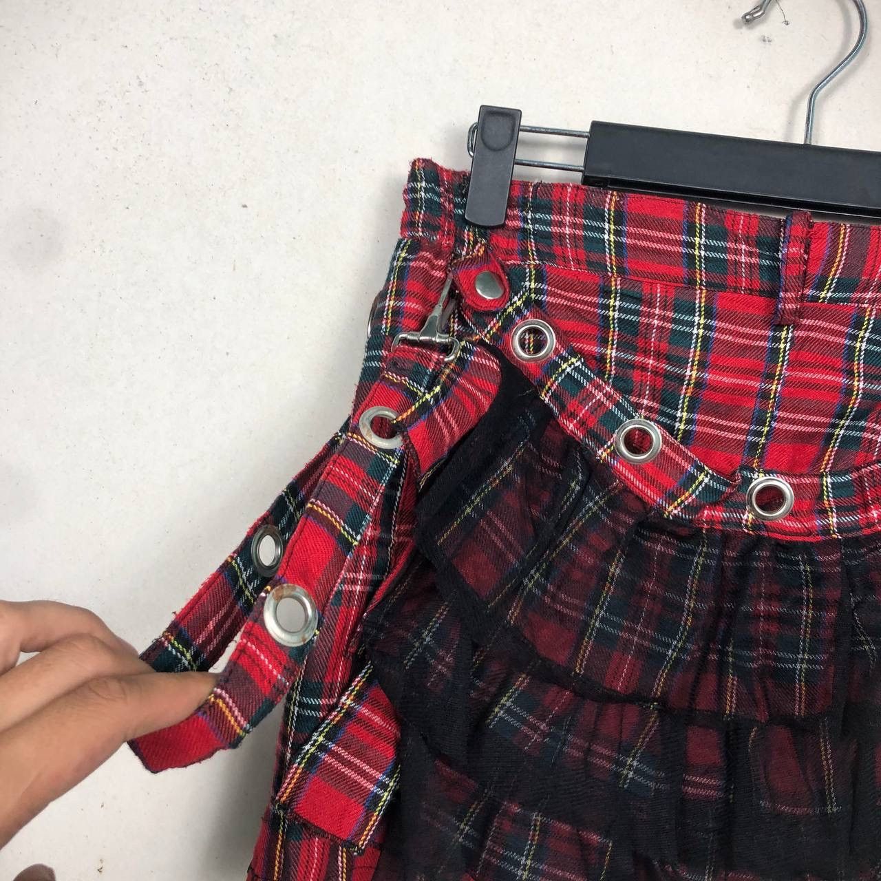 Seditionaries Vintage 90s Punk Red Plaid Tartan Harajuku Gothic Skirt Size 29" - 6 Thumbnail