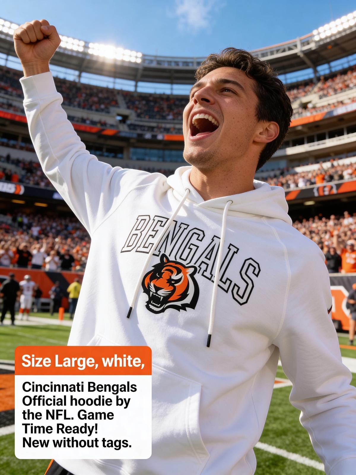NFL Cincinnati Bengals Official NFL Hoodie Size Large White Size US L / EU 52-54 / 3 - 1 Thumbnail
