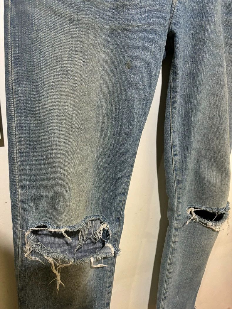 Yves Saint Laurent Saint Laurent 15 FW Genuine Light Blue Wash Knife Cut Frin Size US 34 / EU 50 - 2 Thumbnail
