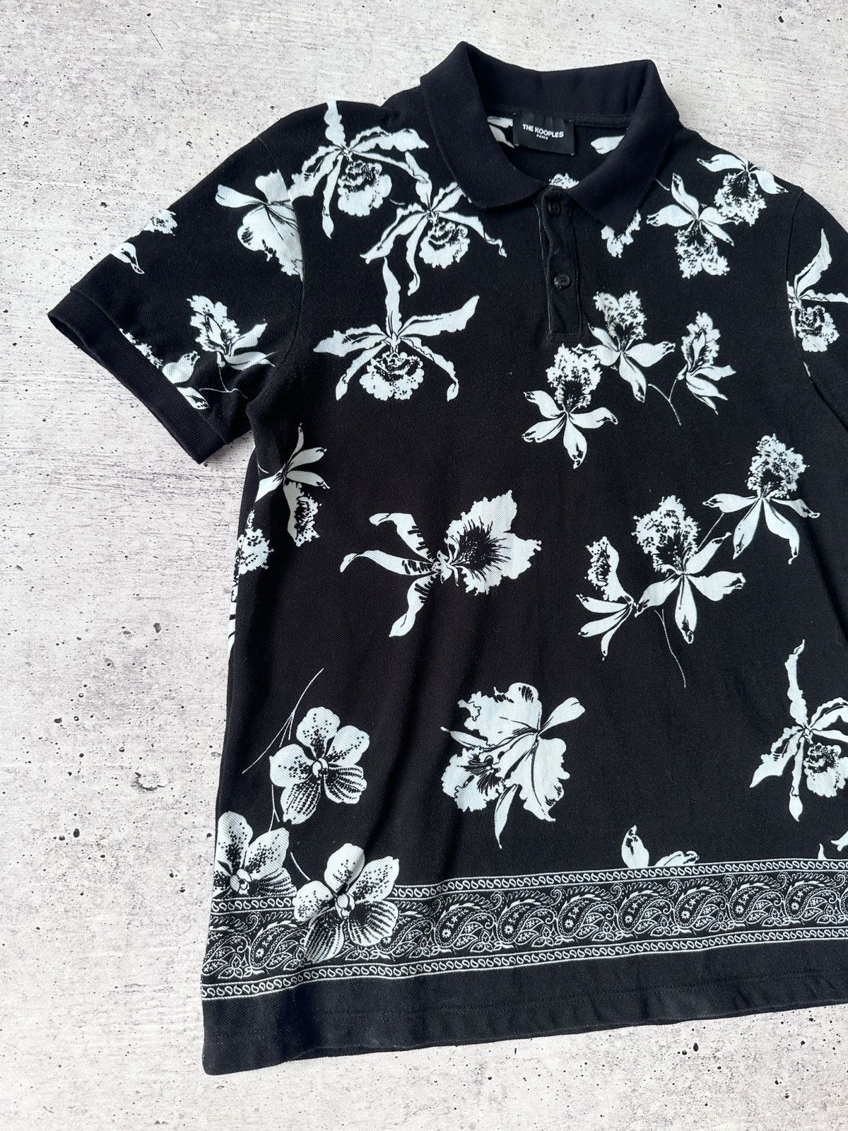 The Kooples The Kooples Paris Orchid Floral Paisley Print Polo Shirt S Size US S / EU 44-46 / 1 - 2 Thumbnail