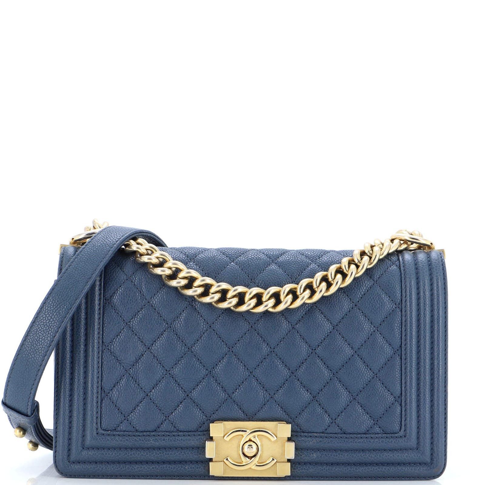 Boy Flap Bag Quilted Caviar Old Medium