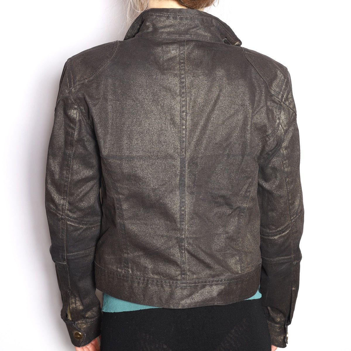 Ralph Lauren Ralph Lauren Jeans Co Bronze Brown Glitter jacket Biker Crop Size XS / US 0-2 / IT 36-38 - 2 Thumbnail