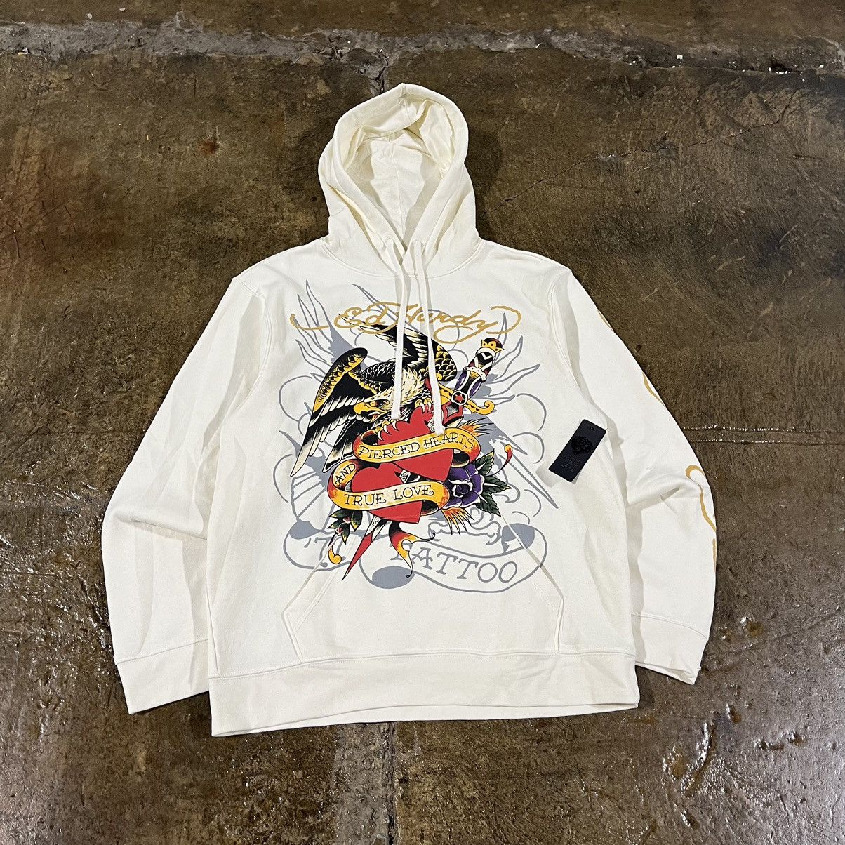 Ed Hardy × Vintage Crazy Y2K Ed Hardy Grunge Goth Skater Style Hoodie NWT Size US L / EU 52-54 / 3 - 3 Thumbnail