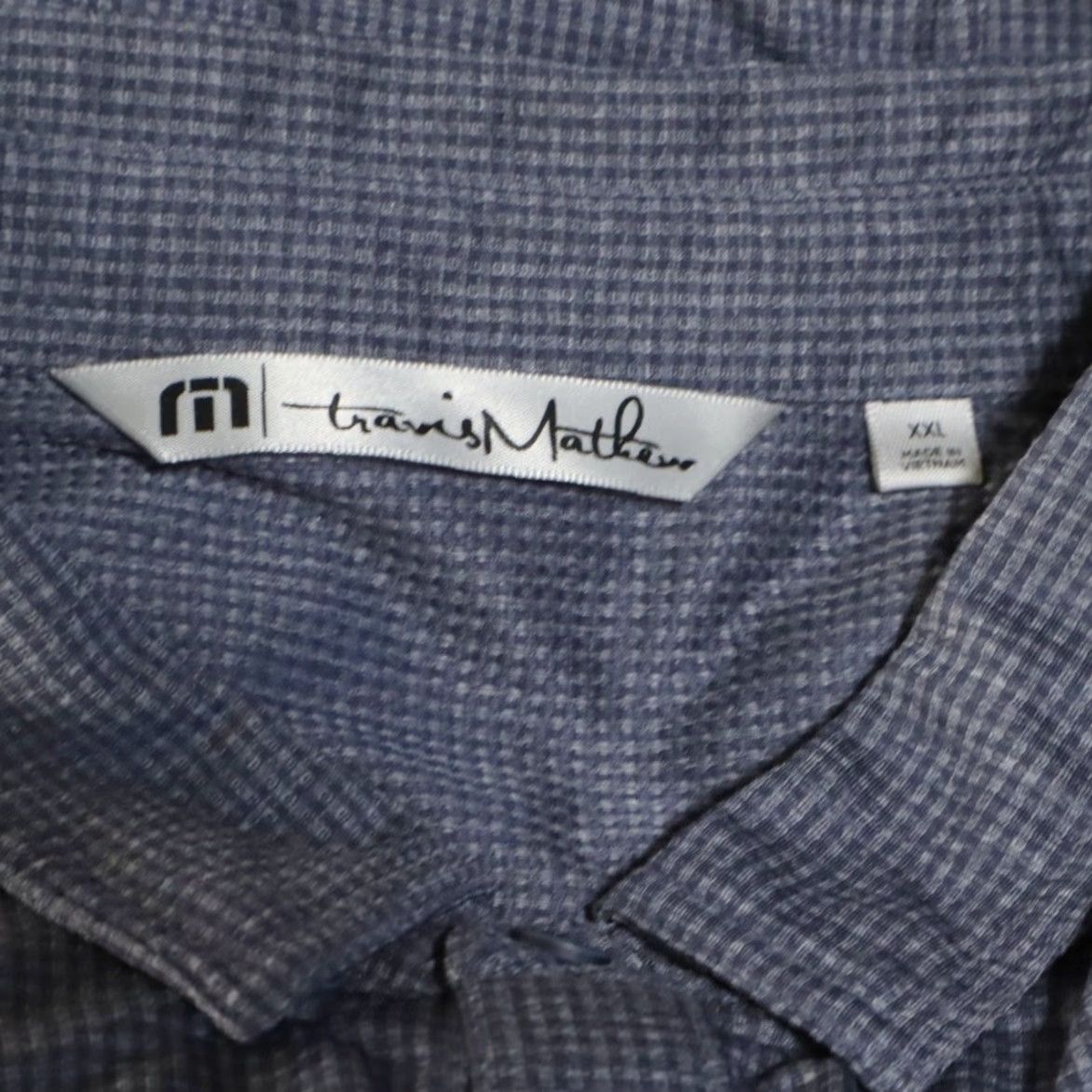 TravisMathew Travis Mathew Polo Shirt Mens 2XL Charcoal Woven Stretch Polyester Solid Short Sleeve Regular Fit Shirt Size US XXL / EU 58 / 5 - 5 Thumbnail