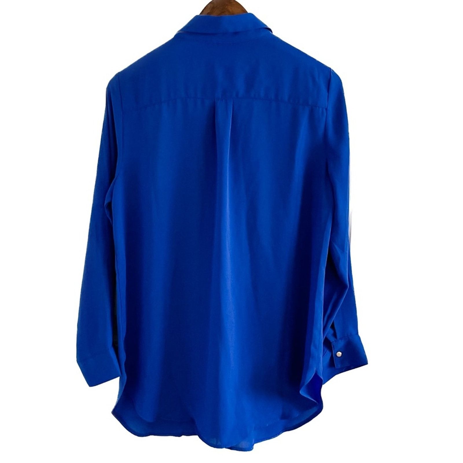 Vintage Vintage Chaus semi sheer royal blue metal button blouse M Size M / US 6-8 / IT 42-44 - 3 Thumbnail