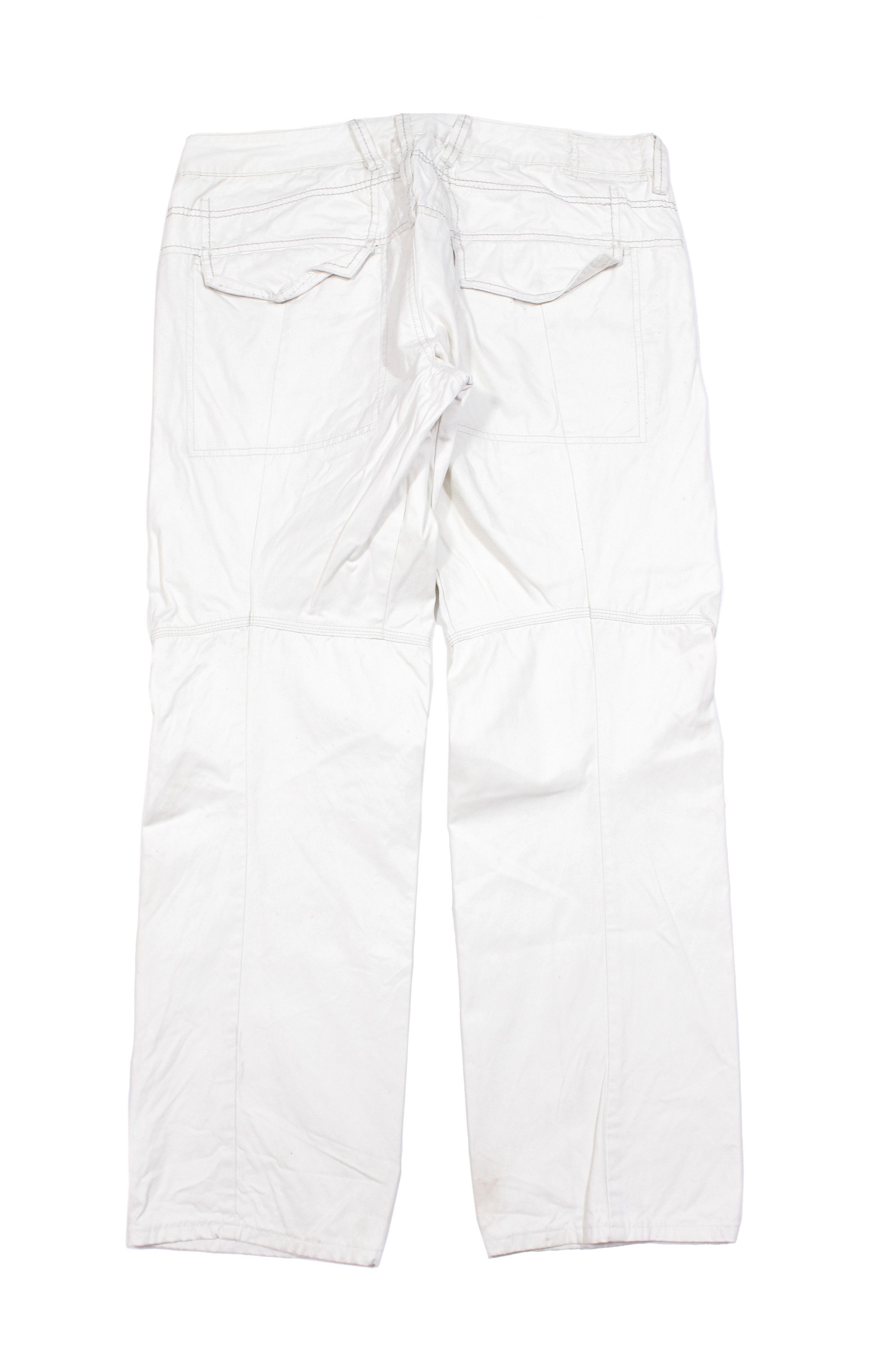 Marithe + Francois Girbaud 00S Twisted White Pants Vintage Size US 36 / EU 52 - 2 Thumbnail