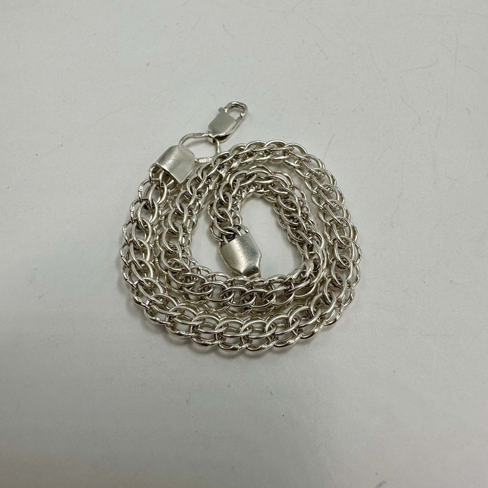 Sterling Silver Vintage 925 Sterling Silver Bracelet Double Link Chain Size ONE SIZE - 1 Thumbnail