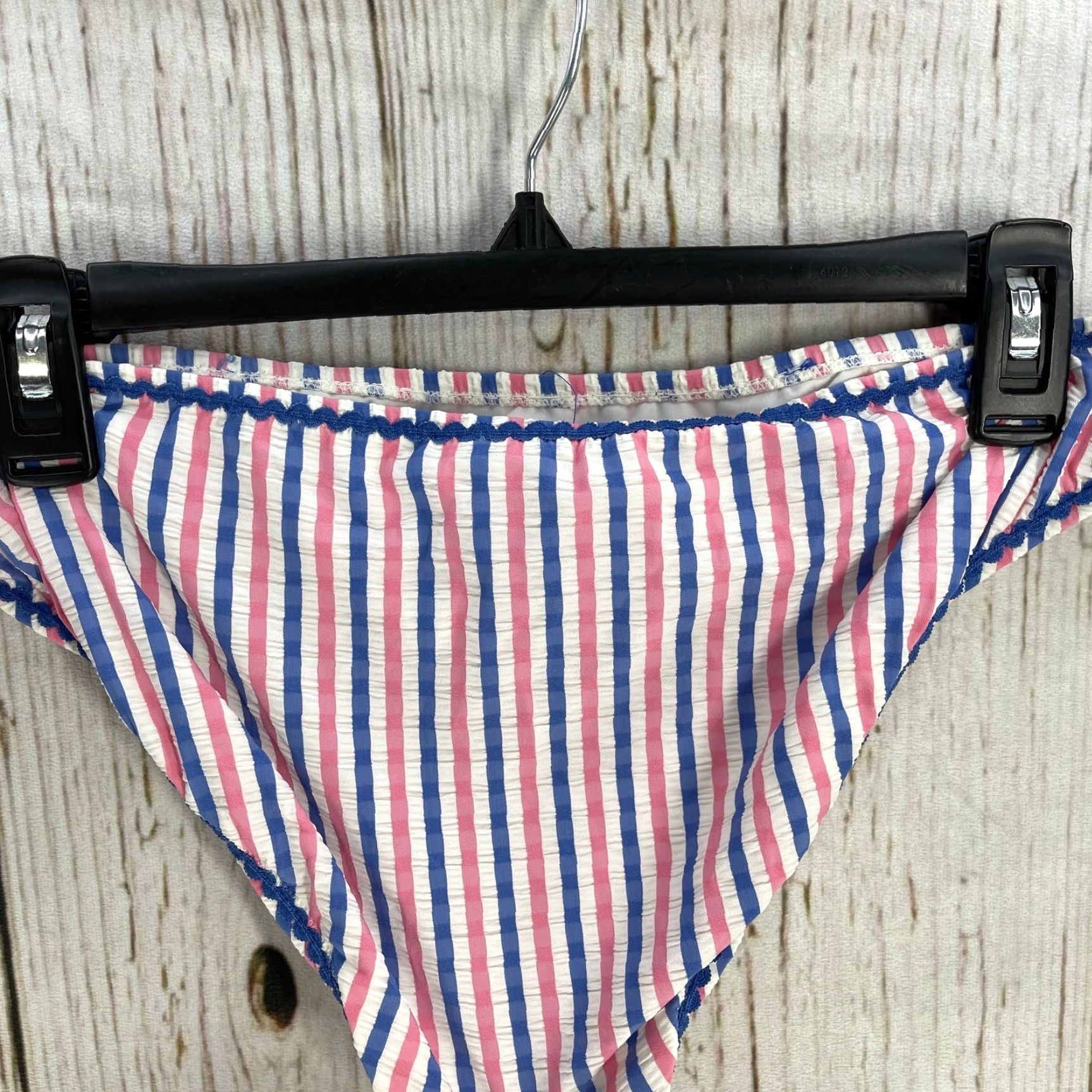 J.Crew J.CREW Bikini Bottom Women L Pink Blue Striped Swimwear Preppy Beach Y2K Bottom Womens Size 36" / US 14 / IT 50 - 3 Thumbnail