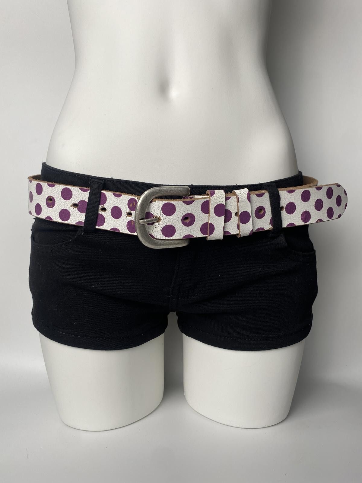 Japanese Brand Vtg Polka dots Statement Retro Unisex Genuine Leather Belt Size ONE SIZE - 1 Thumbnail