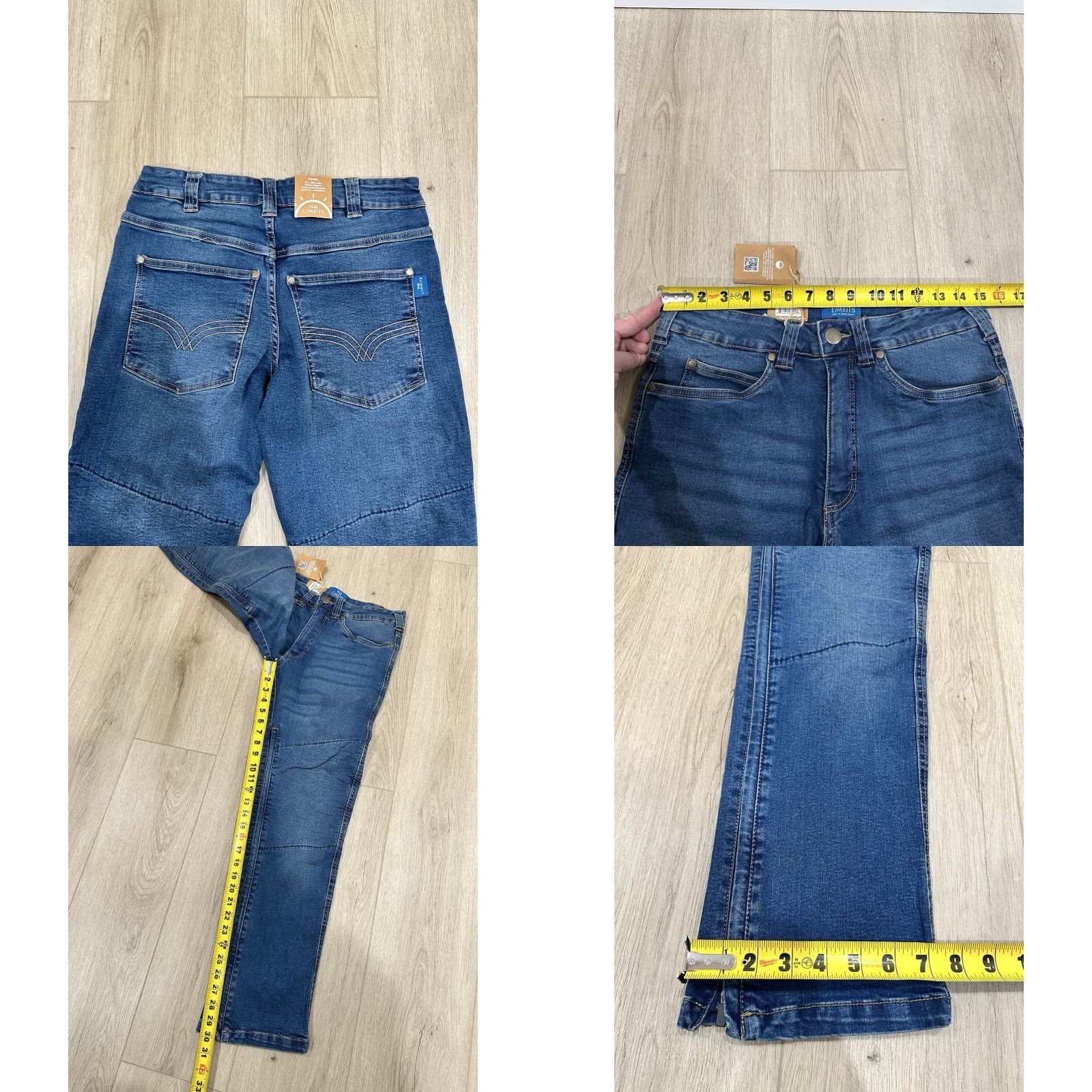 Vintage NWT No Limbits Denim Jeans 30x30 Mens Blue Dark Wash Stretch Zipper Straight Grunge 30 Inseam Jeans Mens Regular Fit Trend Size US 30 / EU 46 - 9 Thumbnail