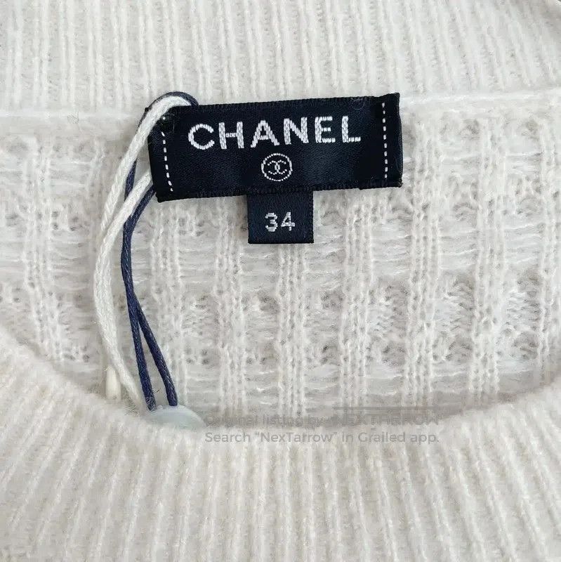 Chanel Chanel Cream Wool Sweater with Floral Embellishments . Size S / US 4 / IT 40 - 5 Thumbnail