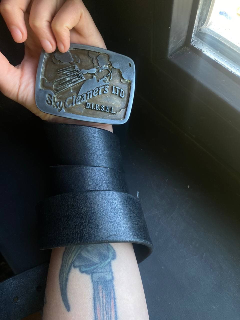 Diesel × Vintage Rare !! Y2K Diesel Black Leather Belt Punk Hysterical Size ONE SIZE - 1 Thumbnail