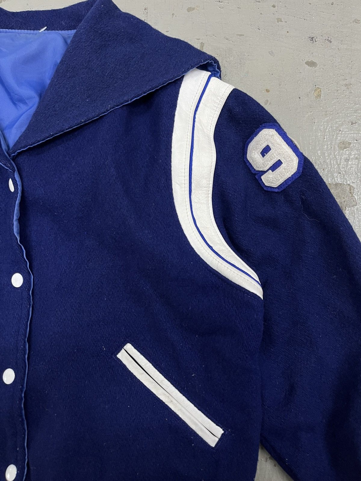 Vintage VINTAGE 80's TROPHY WOOL LEATHER VARSITY BOMBER JACKET Size US L / EU 52-54 / 3 - 8 Thumbnail