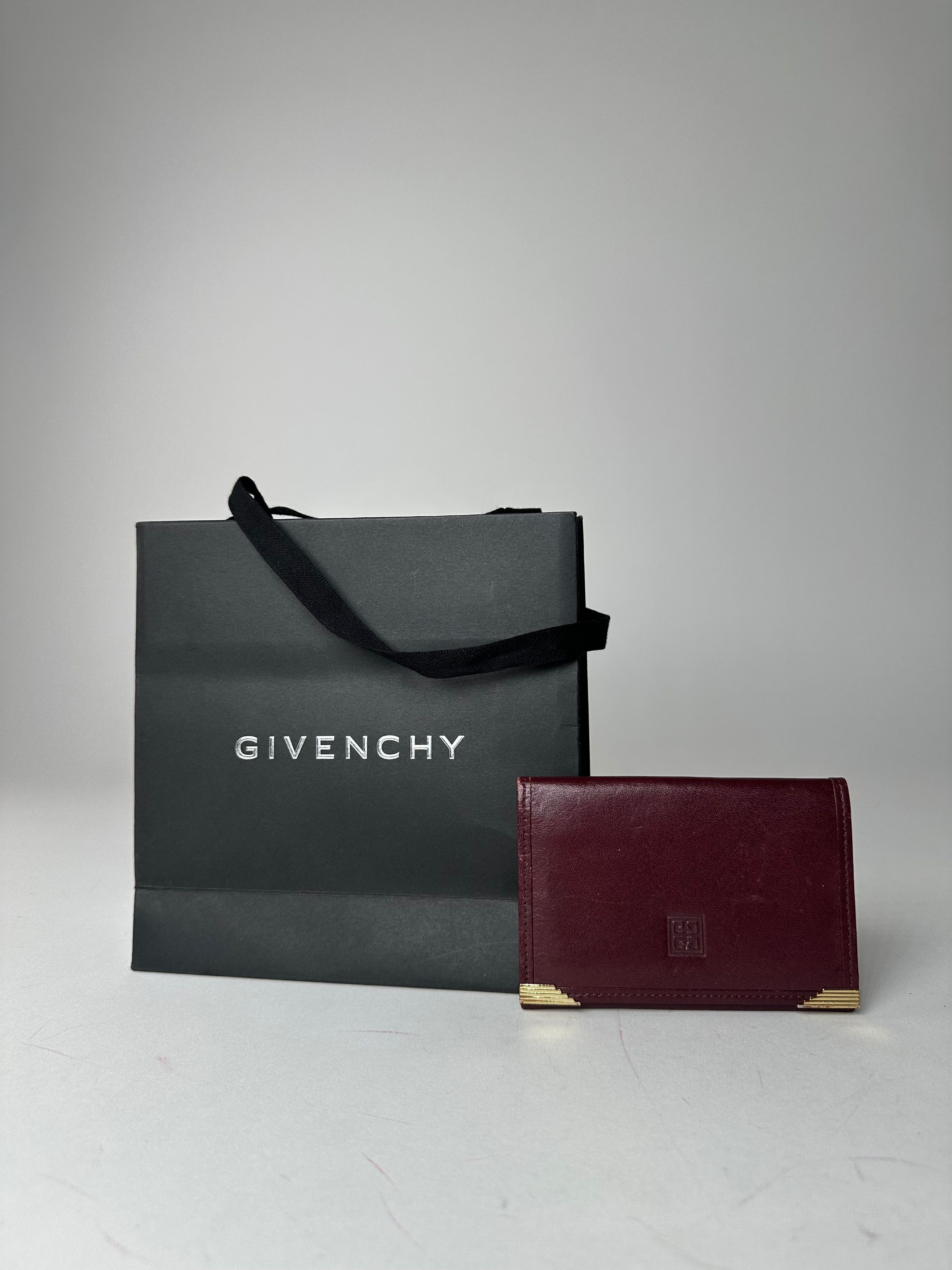Givenchy Vintage Flapable Leather Card Holder Purple Size ONE SIZE - 1 Thumbnail