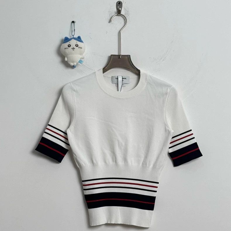 Thom Browne Thom Browne size40 Color strip knitted short sleeve Size S / US 4 / IT 40 - 1 Thumbnail