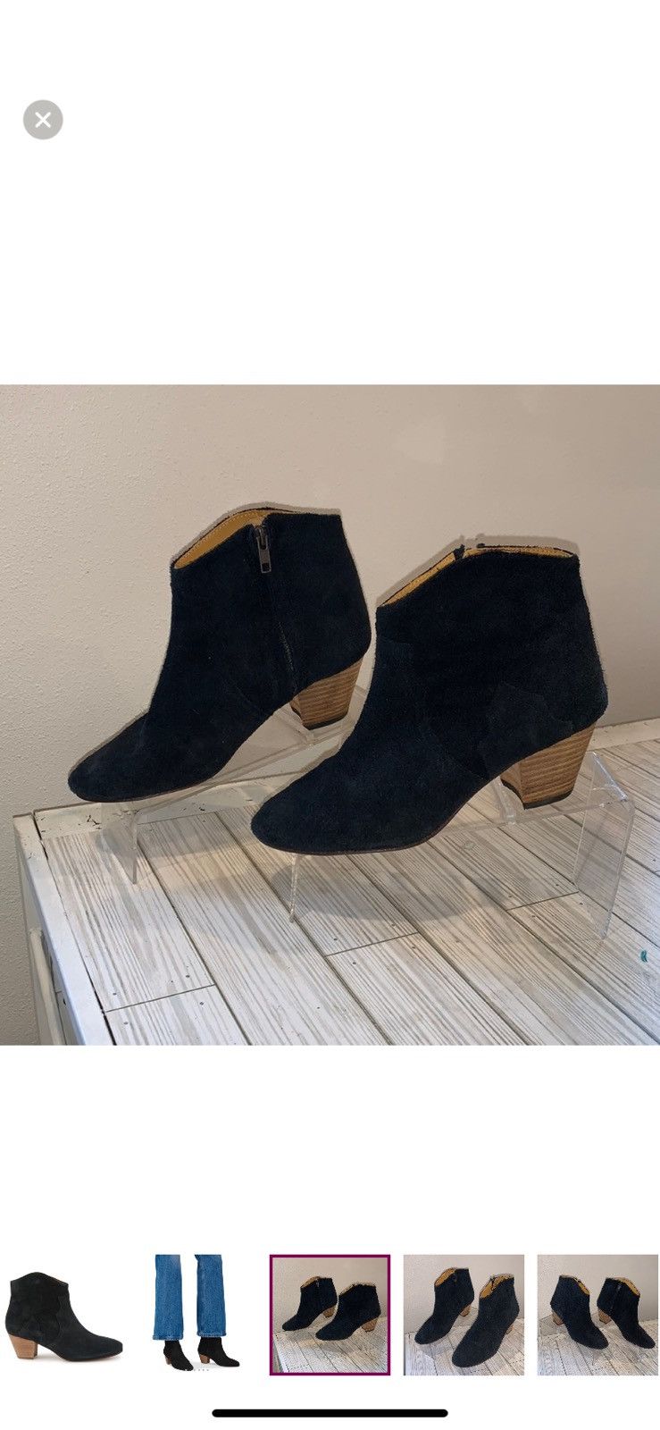 Isabel Marant ISABEL MARENT WESTERN ANKLE SUEDE BOOTIES SIZE 7 Size US 7 / IT 37 - 3 Thumbnail