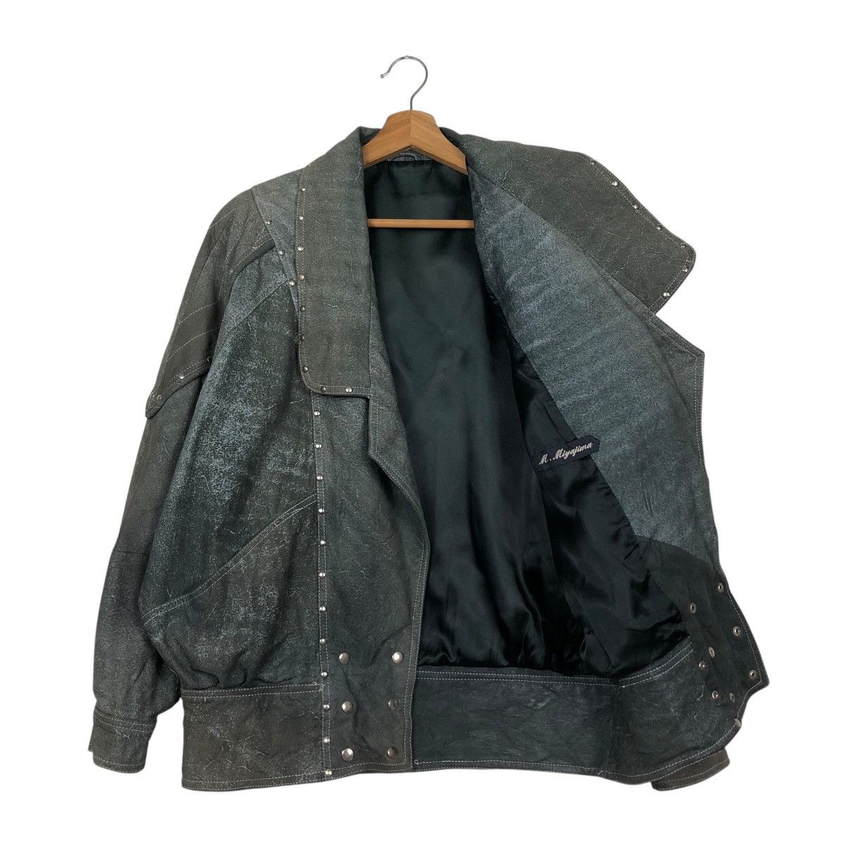 Japanese Brand 📌Vintage Leather Biker Jacket M.Mijayima Issey Miyake Size US M / EU 48-50 / 2 - 12 Thumbnail