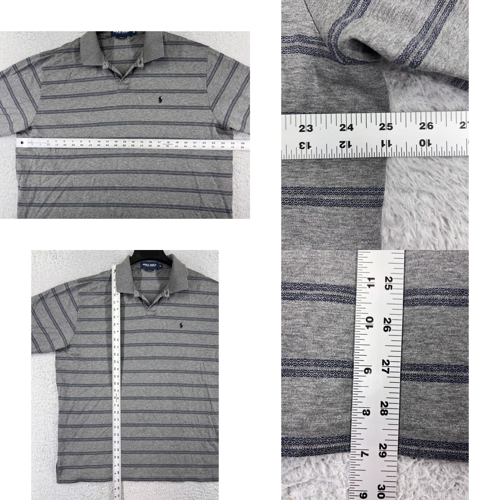 Ralph Lauren VINTAGE Ralph Lauren Polo Golf Shirt Men XL Gray Stripe Cotton Modern Sports Size US XL / EU 56 / 4 - 8 Thumbnail