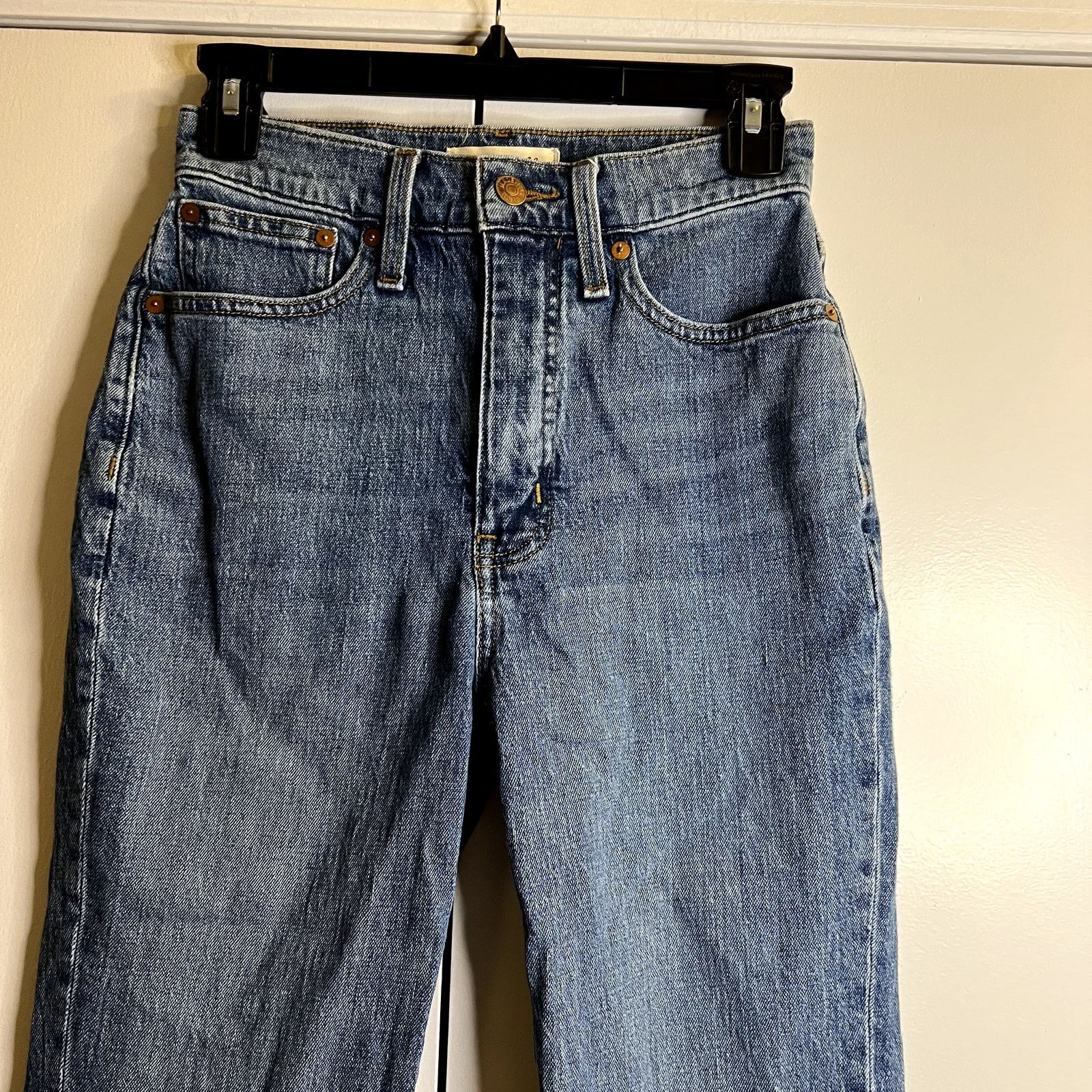 Madewell Madewell The Momjean Jeans Blue Size 24 Cotton Blend Size 24" / US 00 / IT 34 - 3 Thumbnail