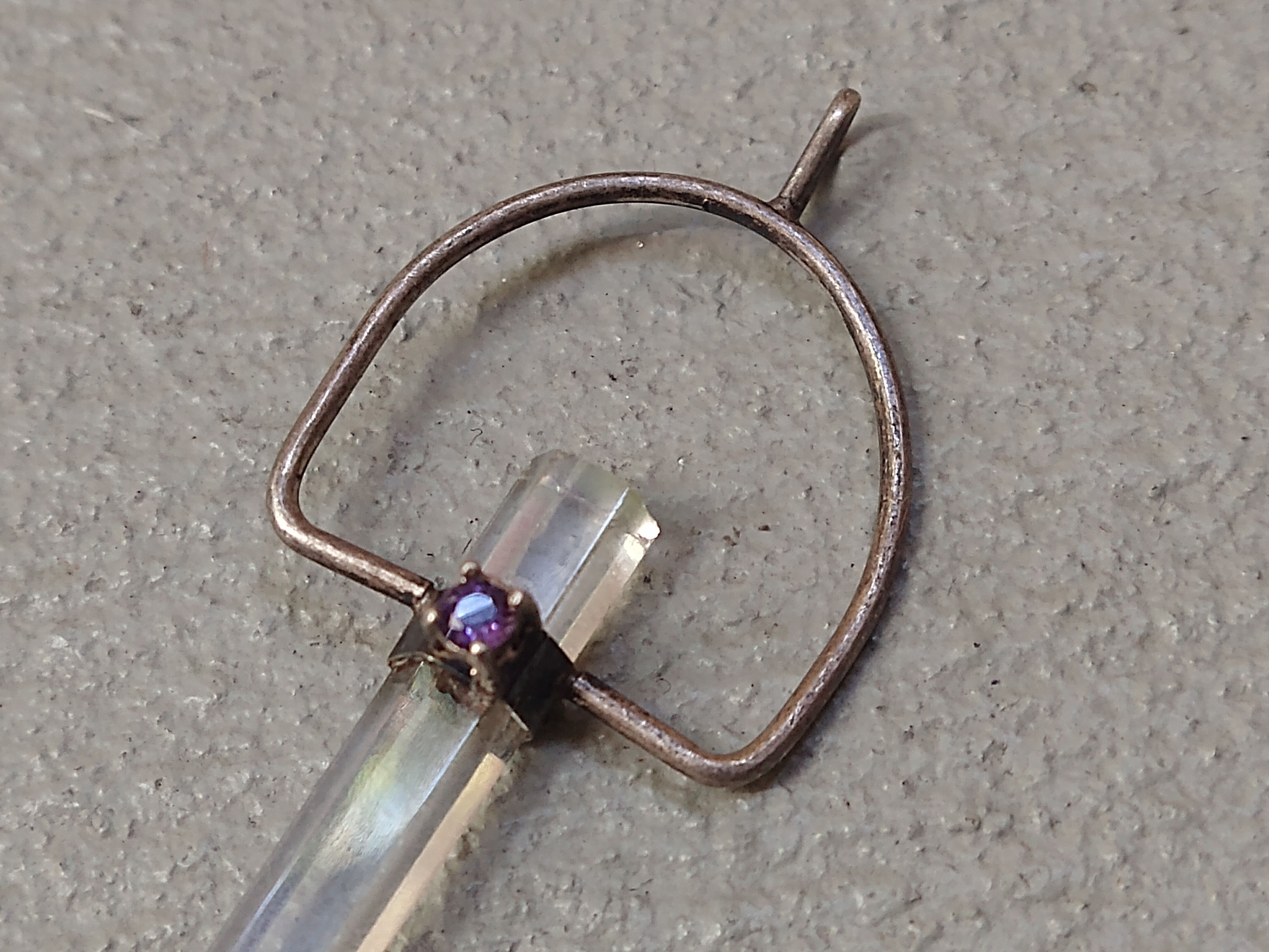 Jewelry Vintage Sterling Silver Pendant Quartz Amethyst Modern Size ONE SIZE - 4 Thumbnail