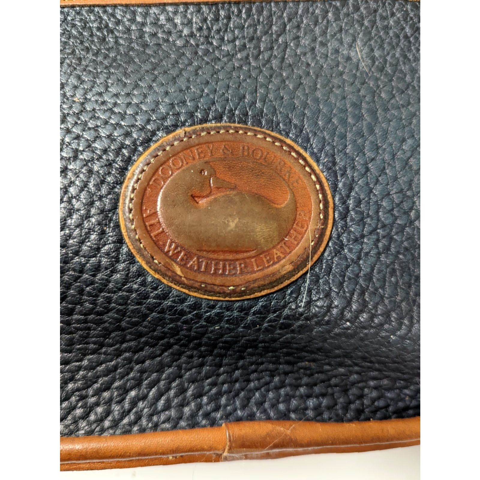 Dooney & Bourke VINTAGE Dooney & Bourke Equestrian Shoulder Bag Very Dark Blue & Brown USA Women's Medium Leather Bag Charms Size ONE SIZE - 6 Thumbnail