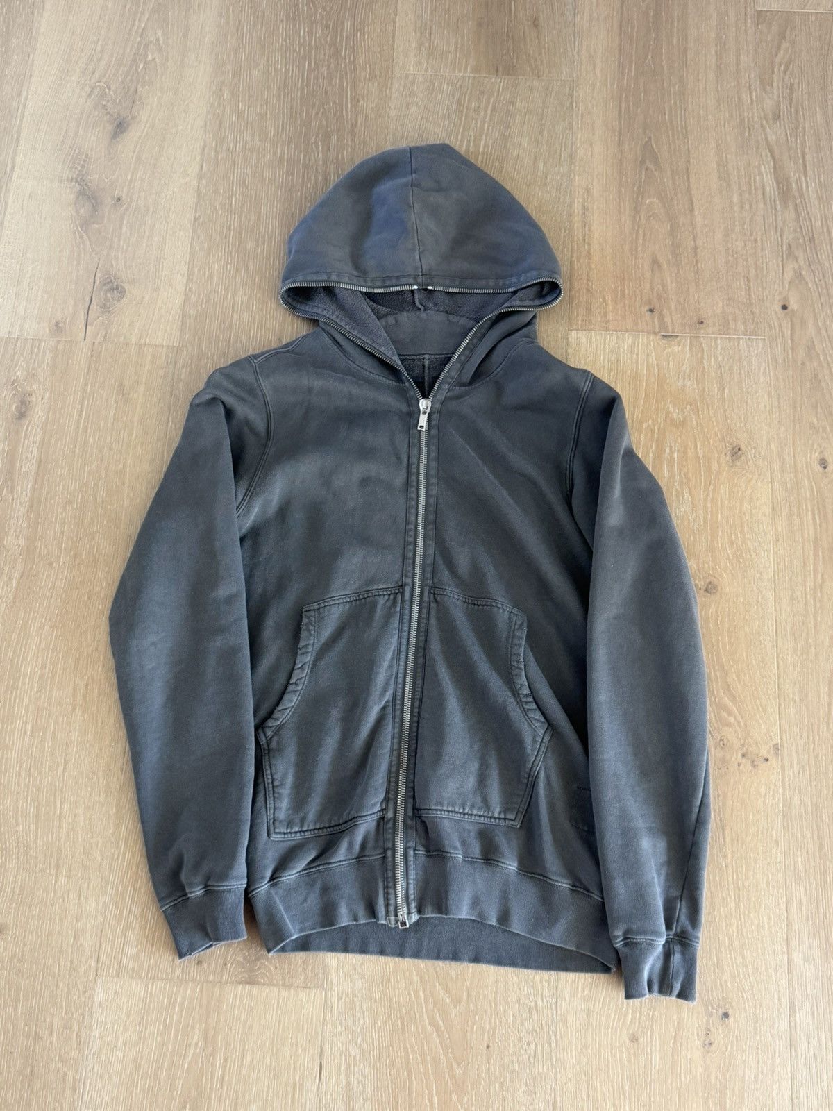Rick Owens rick owens fogachine ss22 zip up hoodie in beige sand