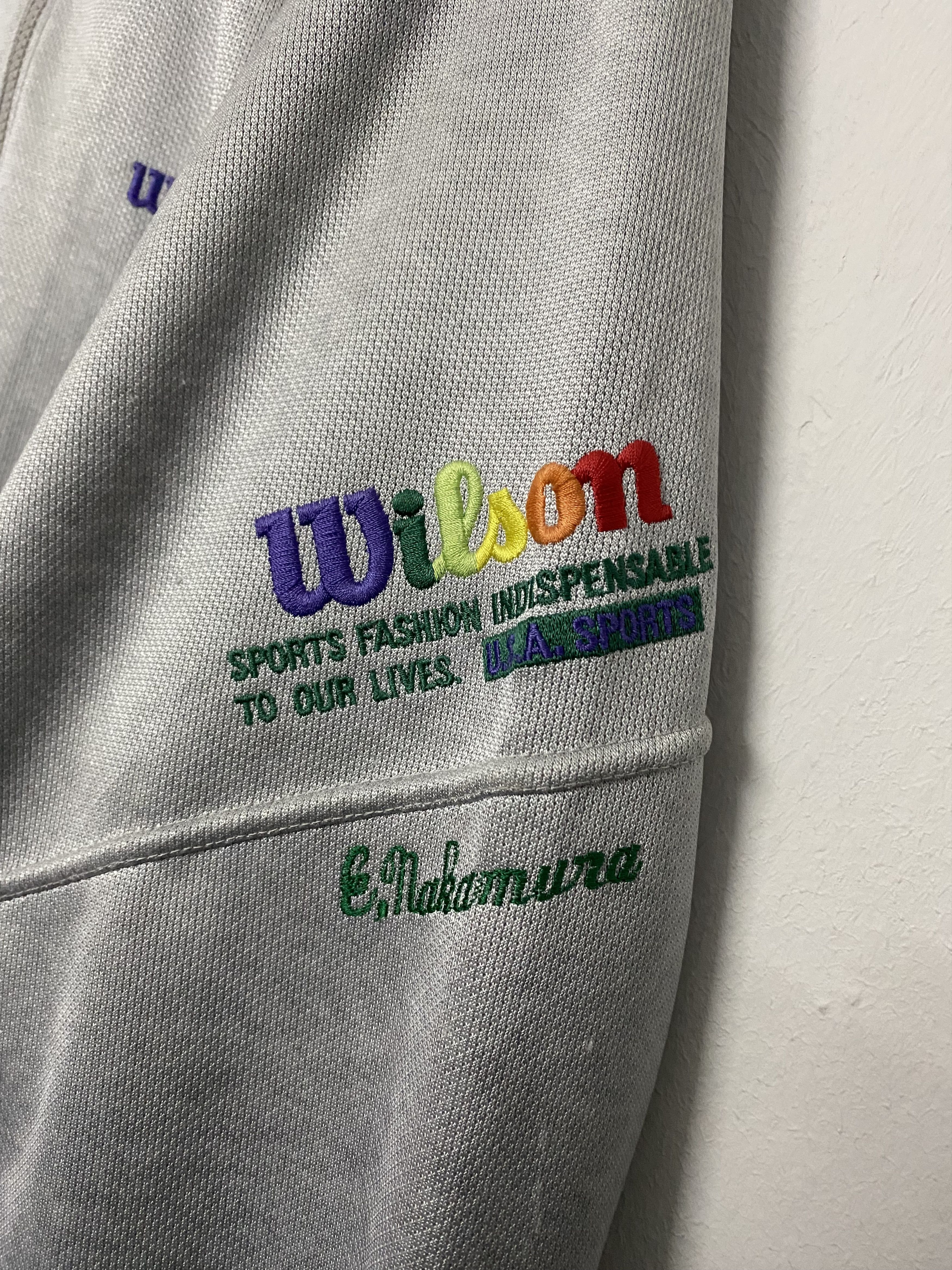 Wilson Vtg 90s Wilson Track Jacket Full Zip Gray Boxy Fit Size US S / EU 44-46 / 1 - 9 Thumbnail