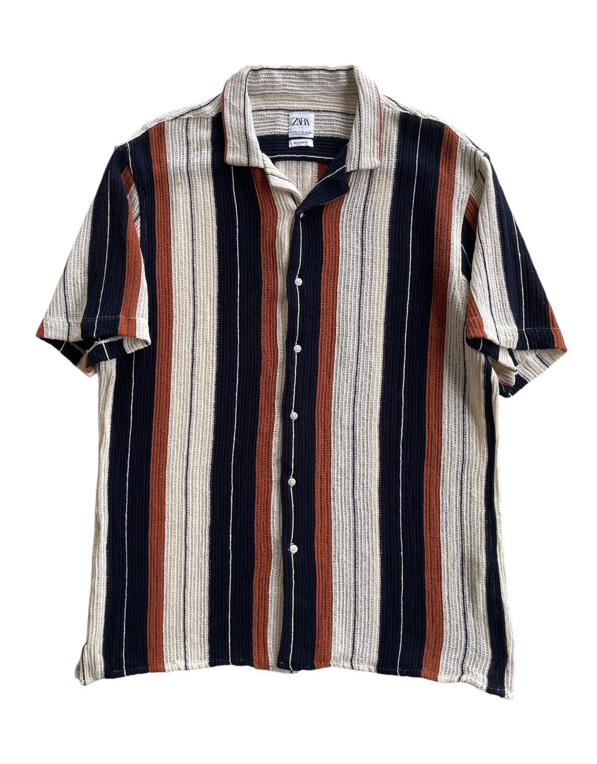 Zara Zara Stripe Knitted Button Shirts Size US XL / EU 56 / 4 - 1 Thumbnail