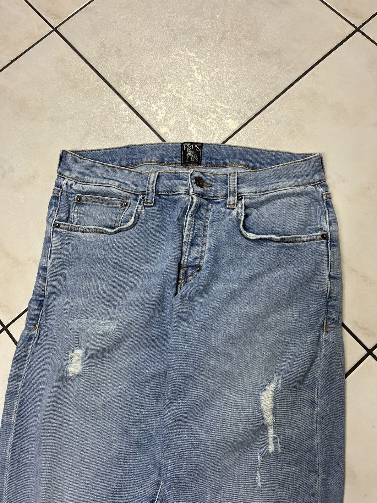 Designer × Prps PRPS windsor crop skinny fit distressed denim jeans pants Size US 32 / EU 48 - 3 Thumbnail