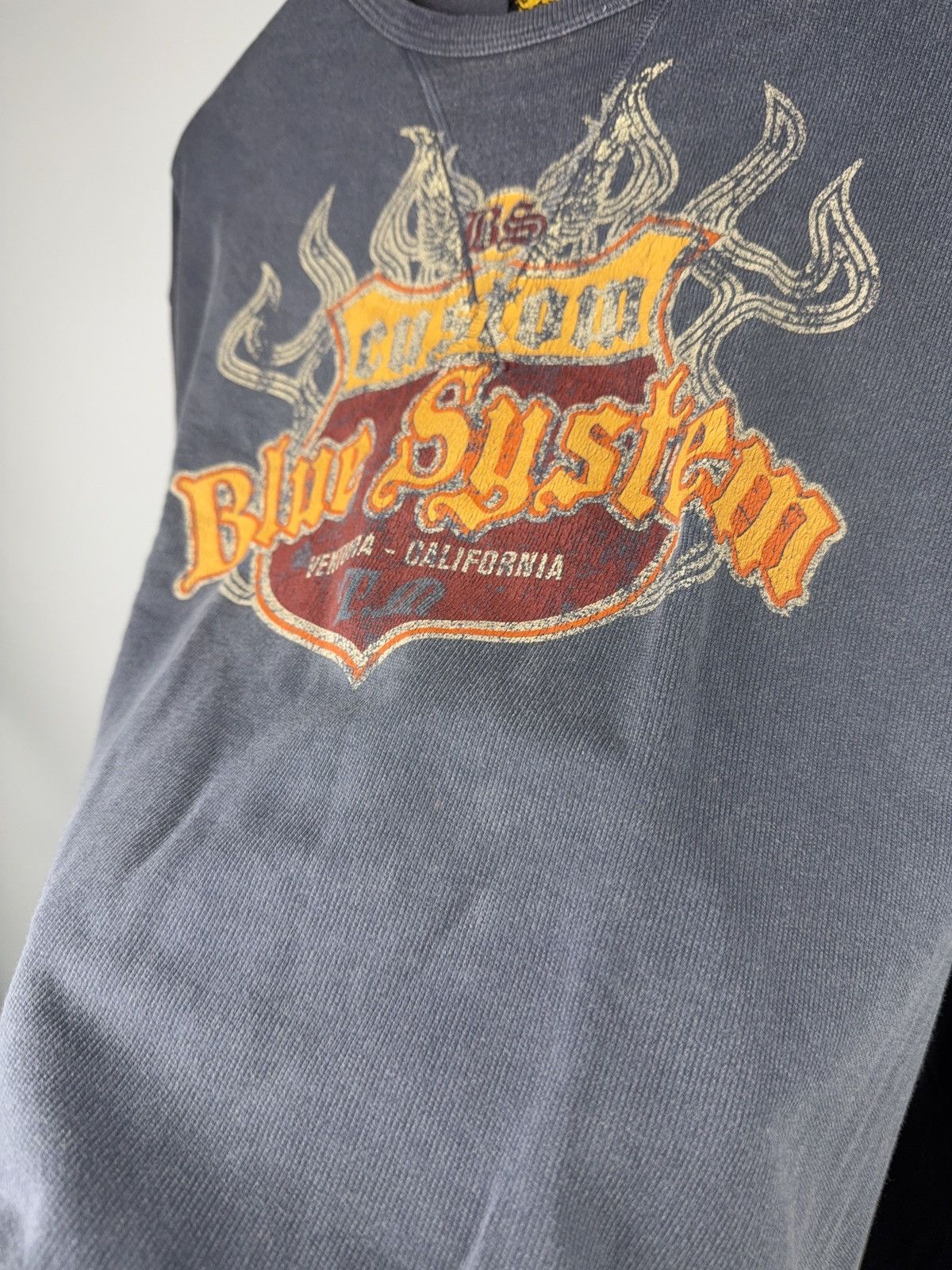 Vintage Vintage Biker Moto Blue System Custom Graphic Sweatshirt XL Size US XL / EU 56 / 4 - 7 Thumbnail