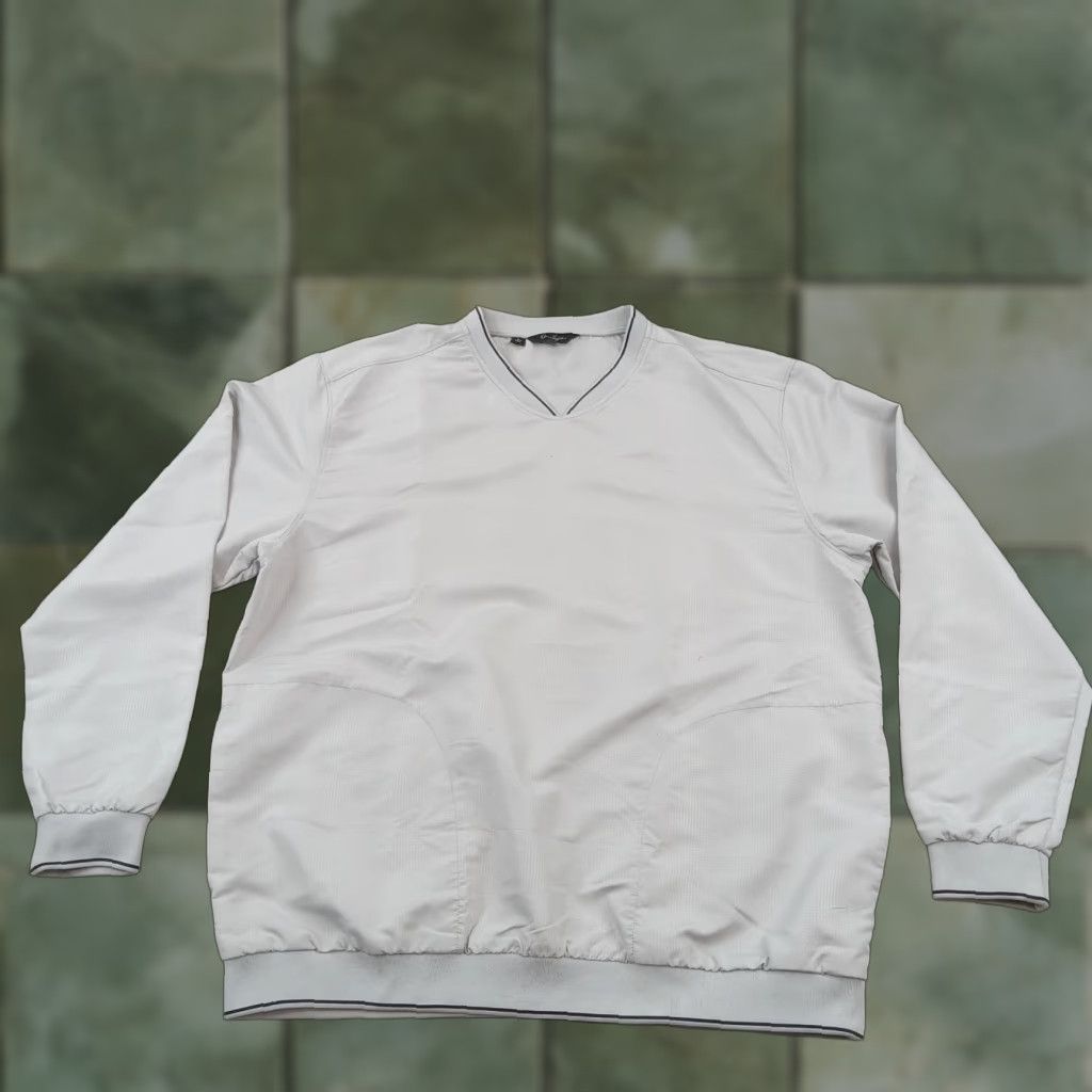 Vintage Walter Hagen Mens Large Gray Golf Windbreaker Jacket Long Sleeve V-Neck Lightweight Outdoor Jacket Mens Size US L / EU 52-54 / 3 - 1 Thumbnail