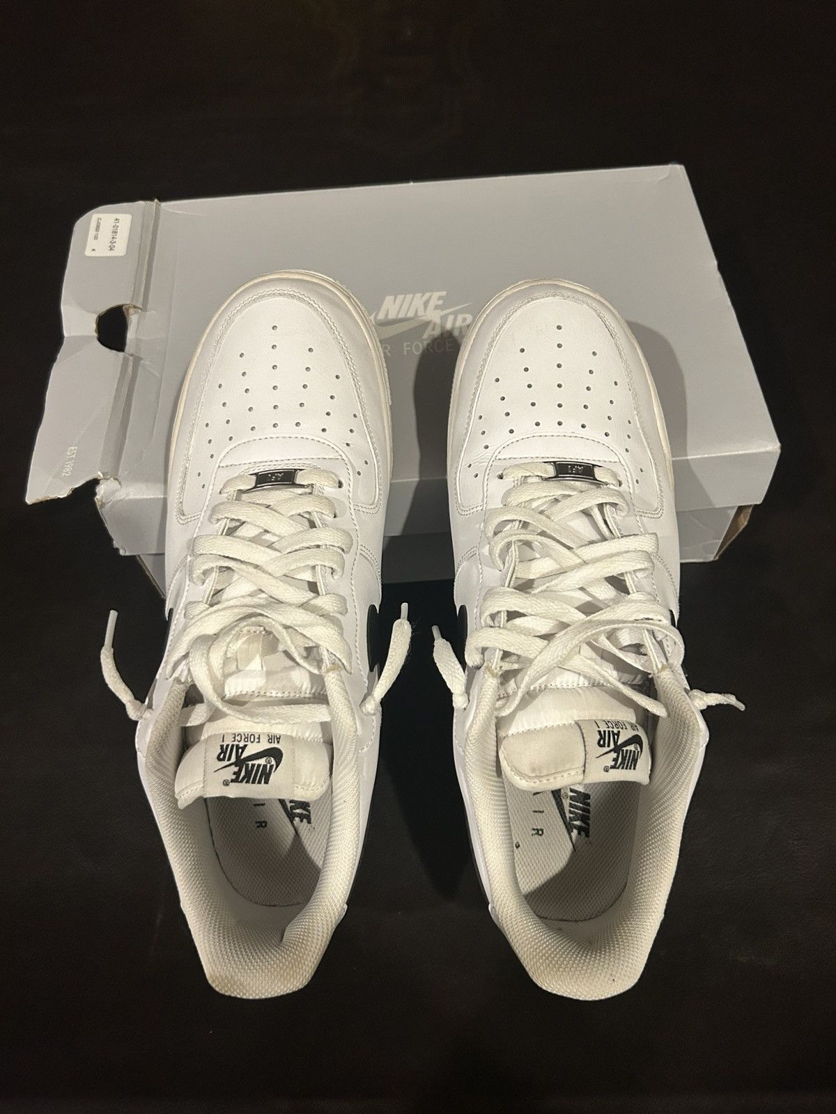 Nike Airforce 1 Black and White Size US 12 / EU 45 - 6 Thumbnail