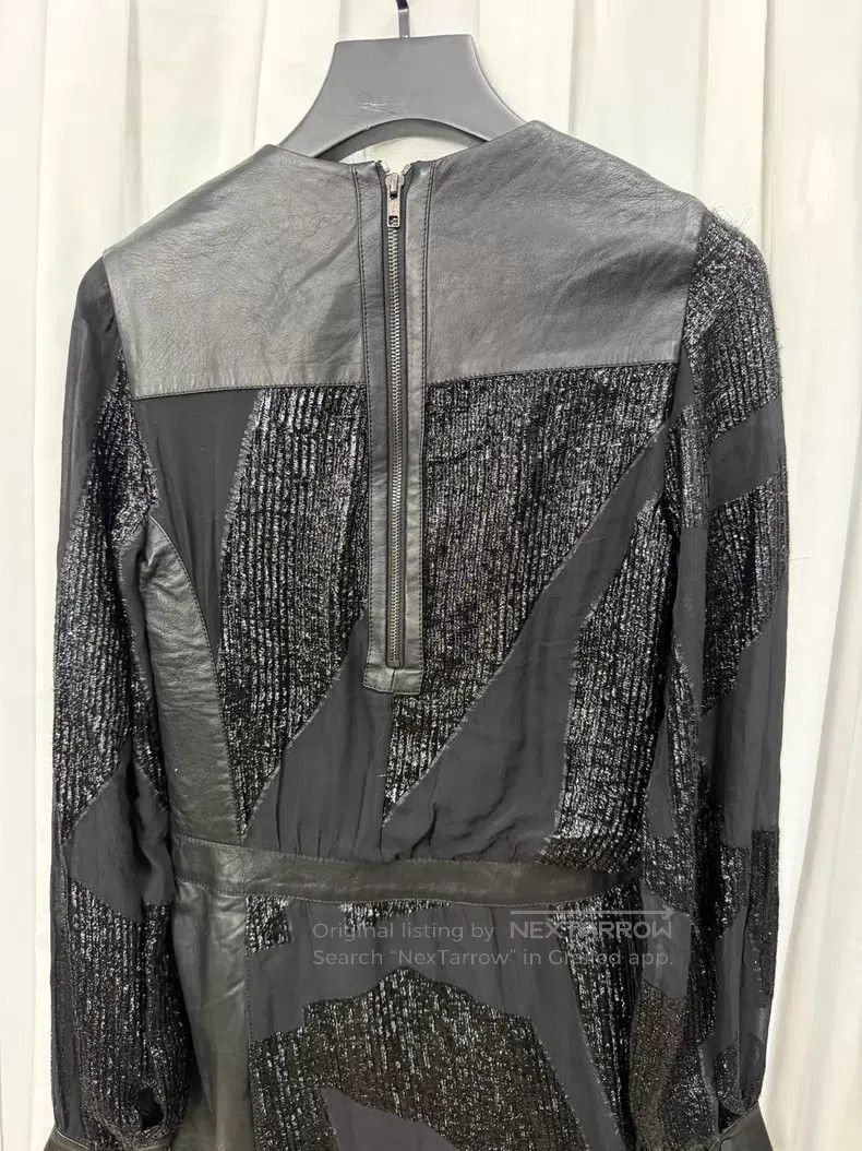 Helmut Lang Helmut Lang Size 2 shiny patchwork dress with leather accen Size M / US 6-8 / IT 42-44 - 7 Thumbnail