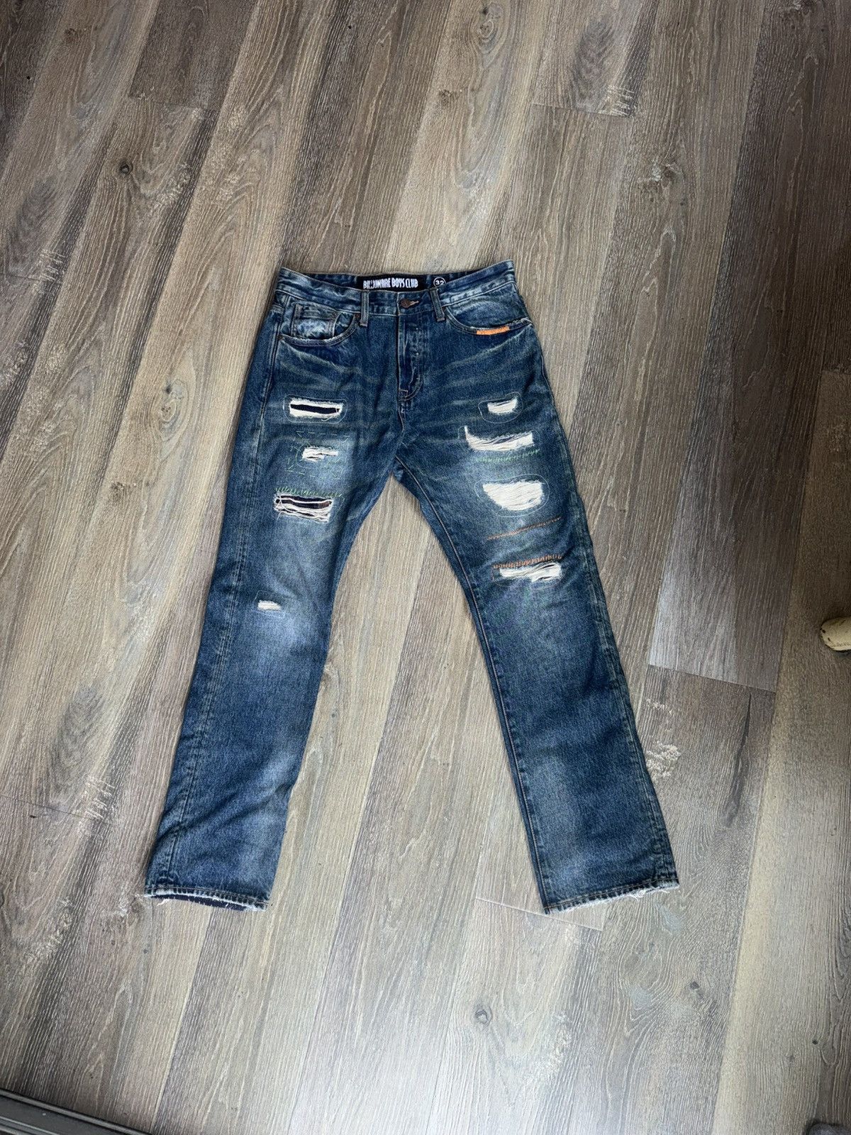 Billionaire Boys Club Billionaire Boys Club BB Distressed Fit Jeans Size US 32 / EU 48 - 1 Thumbnail