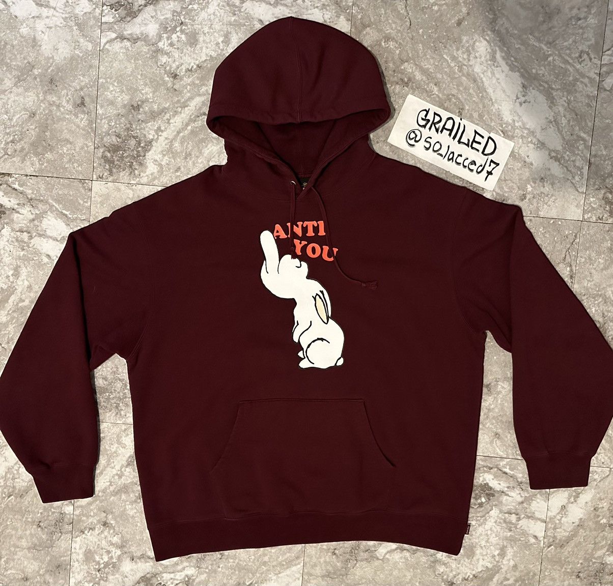 Image of Supreme X Undercover ‘Anti You’ Hoodie (2023) in Burgandy, Men's (Size XL)