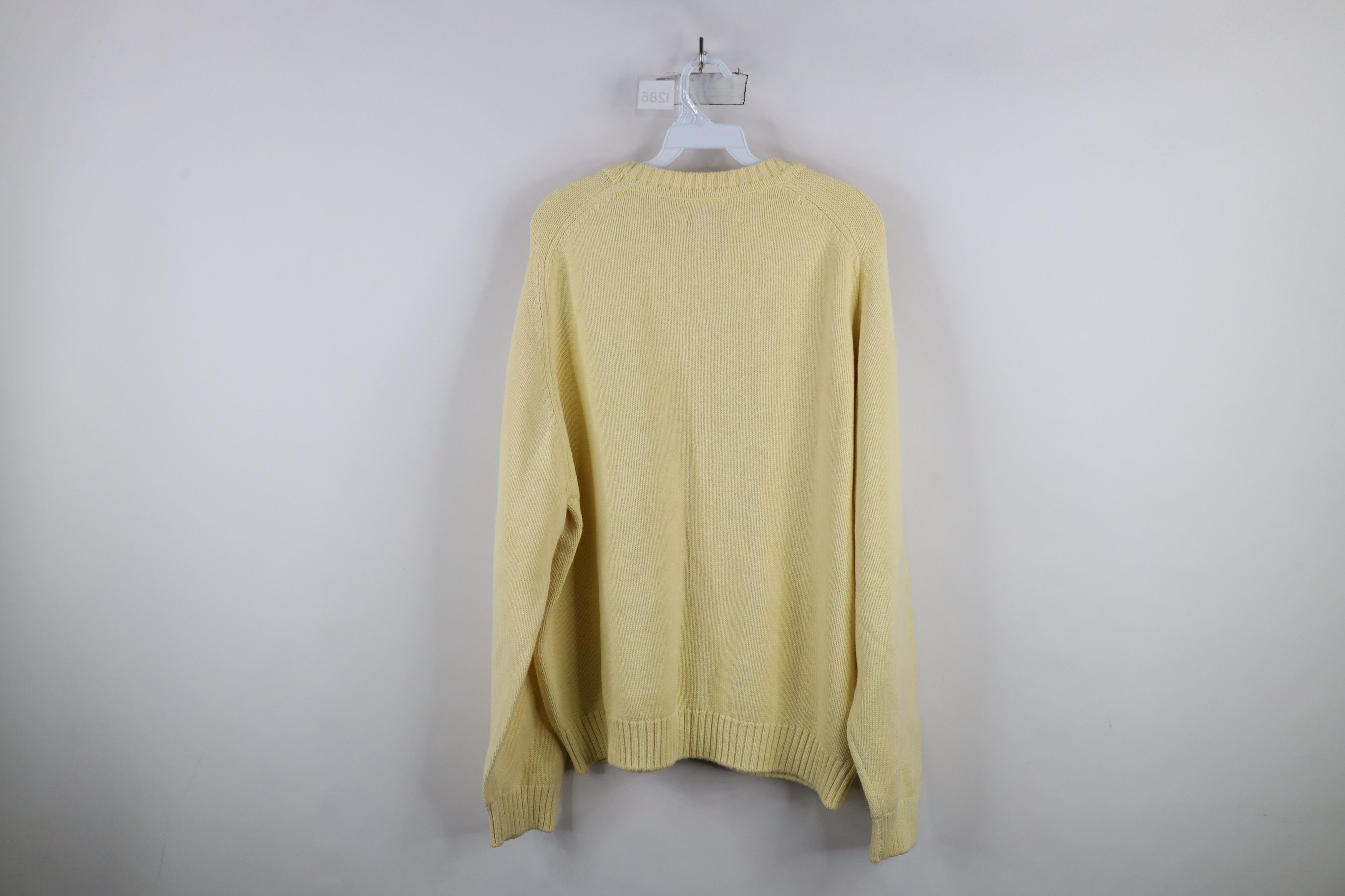 Lands' End × Vintage Vintage 90s Lands End Blank Cotton Knit Crewneck Sweater USA Size US L / EU 52-54 / 3 - 9 Thumbnail