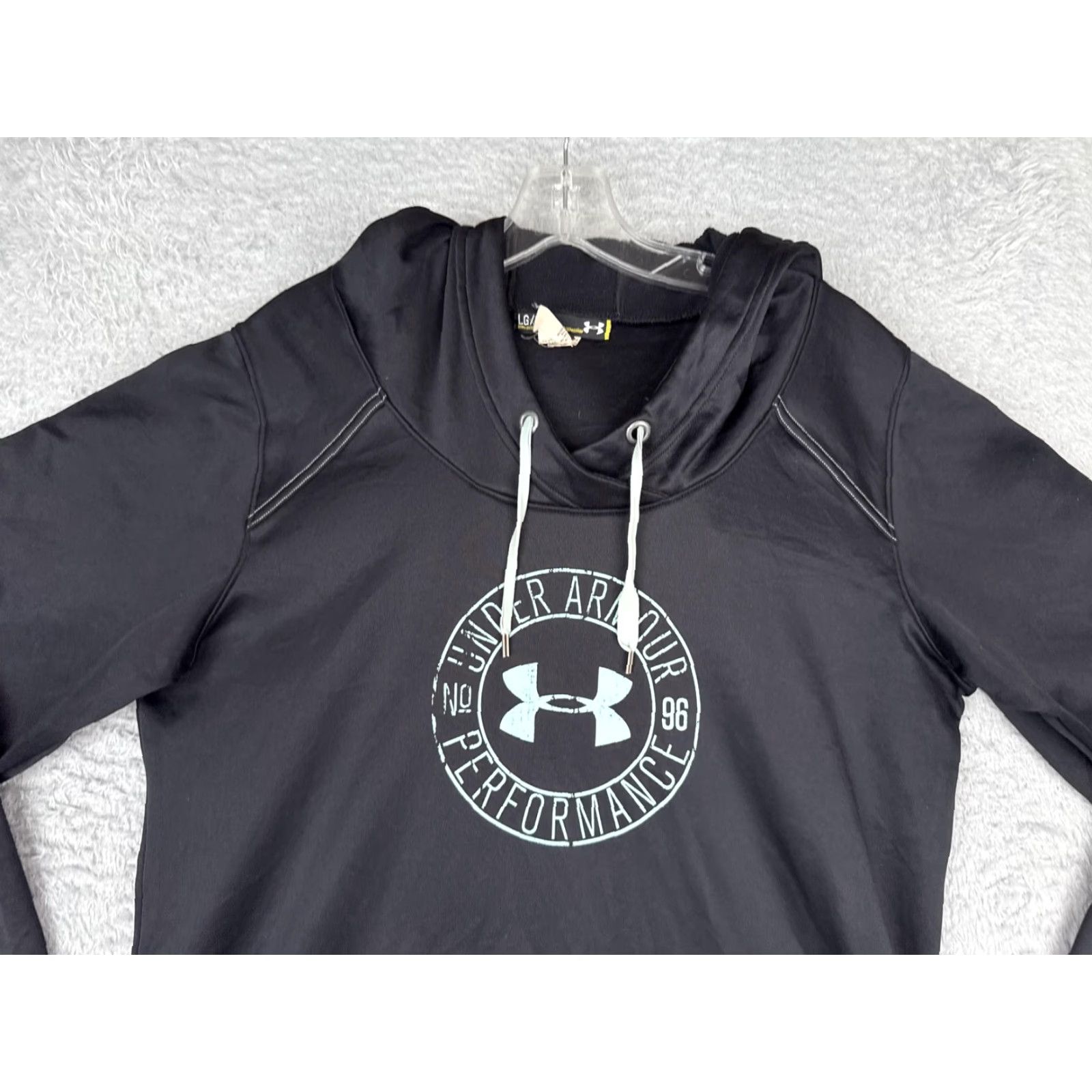 Under Armour Under Armour Hoodie Womens Large Black Performance Logo Pullover Sweatshirt Size L / US 10 / IT 46 - 4 Thumbnail