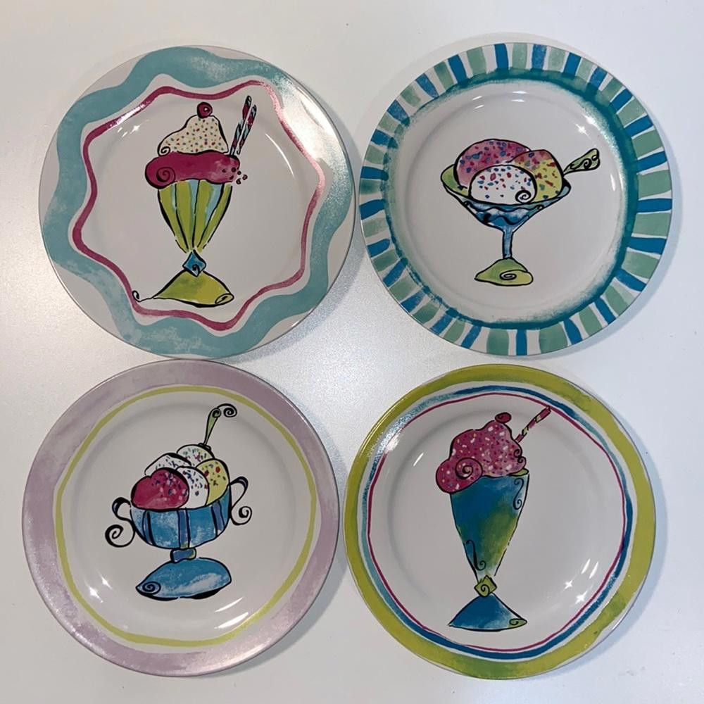 Designer Rosanna l Vintage Set of 4 Unique Dessert Plates Size ONE SIZE - 1 Thumbnail