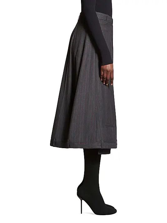 Balenciaga o1y0625 Midi Skirt in Dark Gray Size 27" / US 4 / IT 40 - 4 Thumbnail