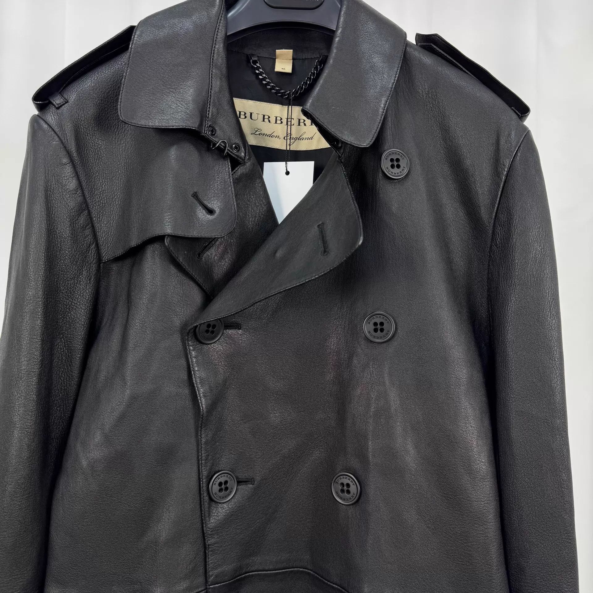 Burberry Burberry Black Lambskin Trench 48 98 New No Belt Size XL / US 12-14 / IT 48-50 - 3 Thumbnail