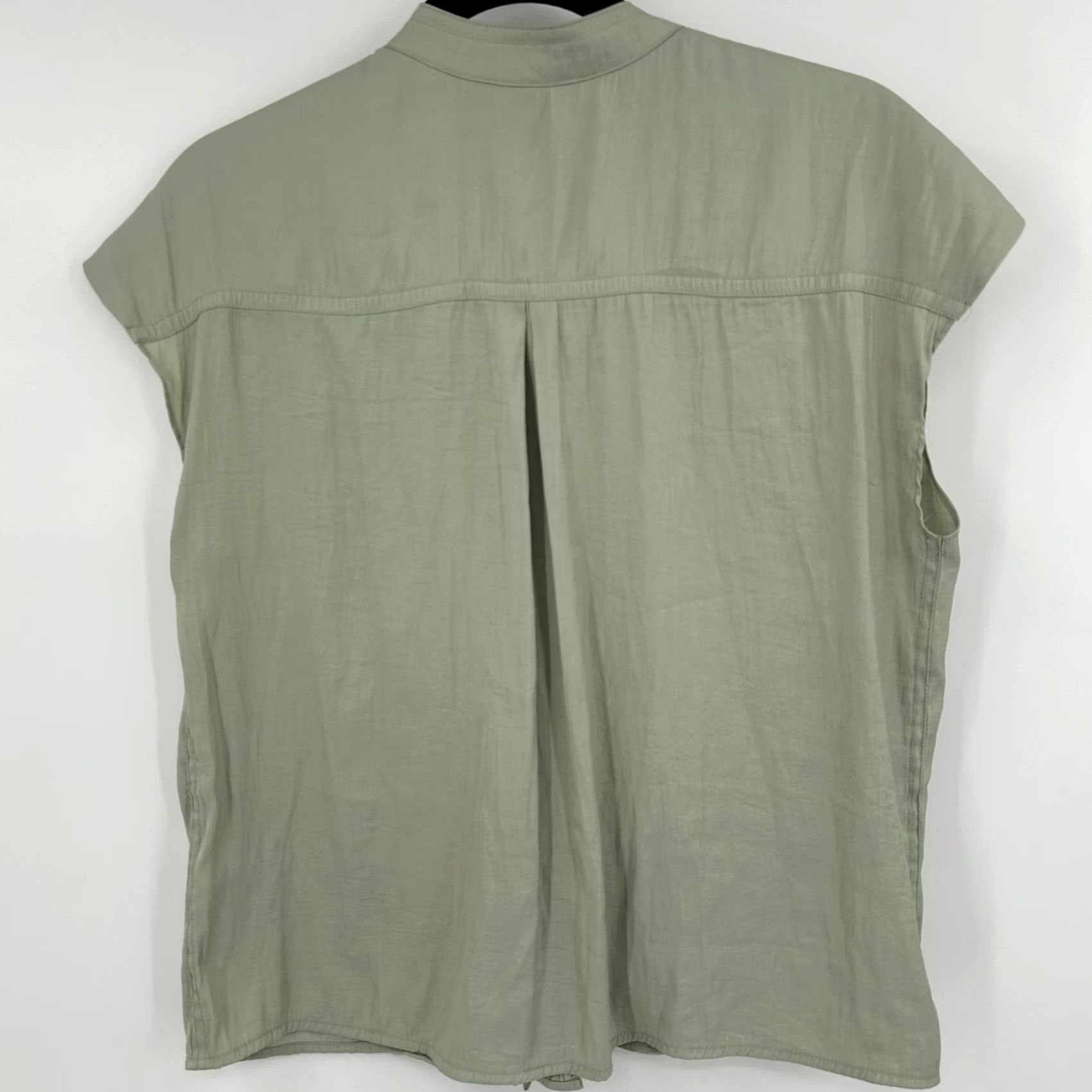 Joie Joie Shirt Womens Medium Button Front Short Sleeve Pockets Relaxed Fit Casual Sage Green Size M / US 6-8 / IT 42-44 - 6 Thumbnail
