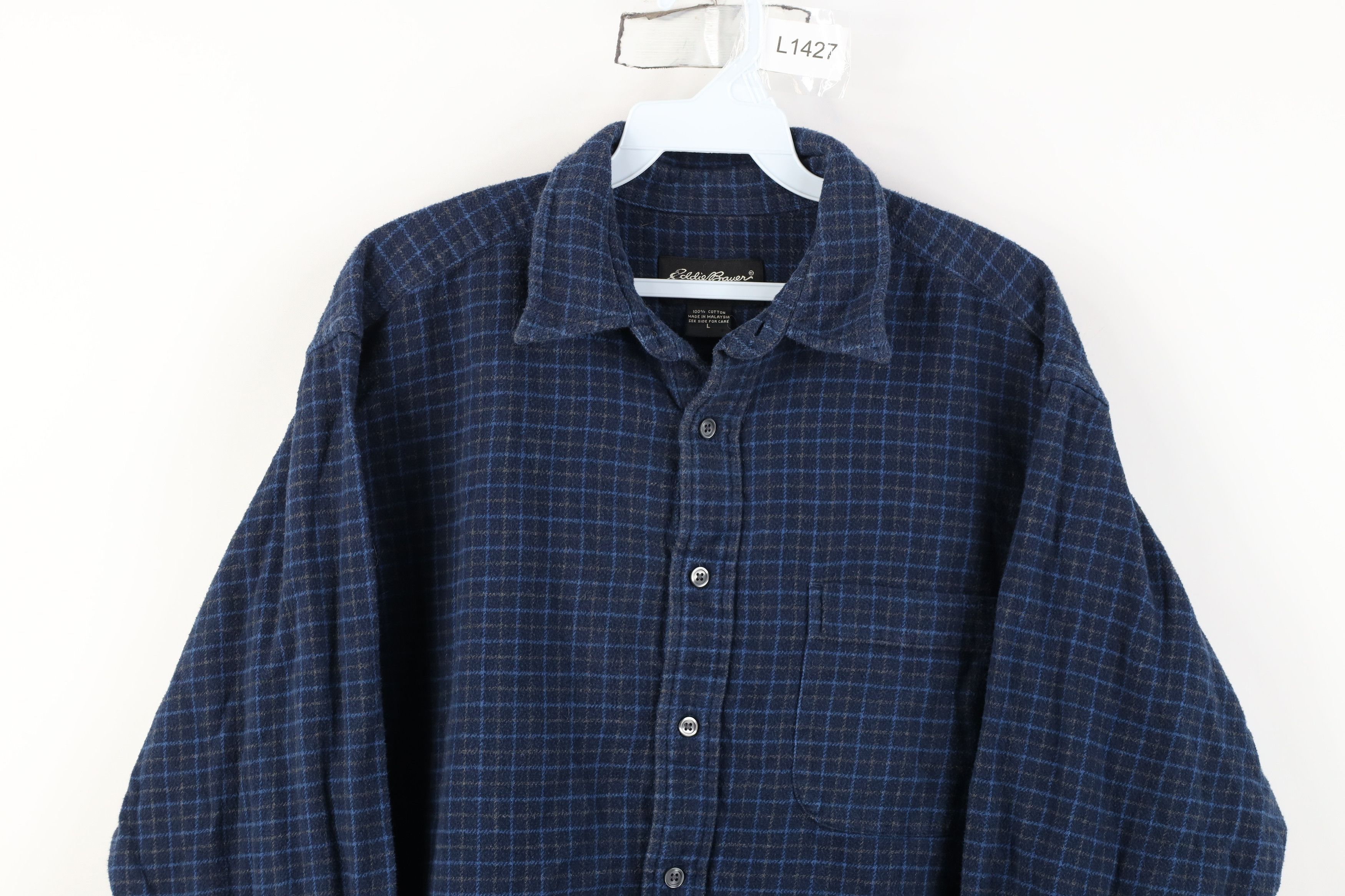Eddie Bauer Vintage 90s Eddie Bauer Flannel Collared Button Shirt Plaid Size US L / EU 52-54 / 3 - 2 Thumbnail