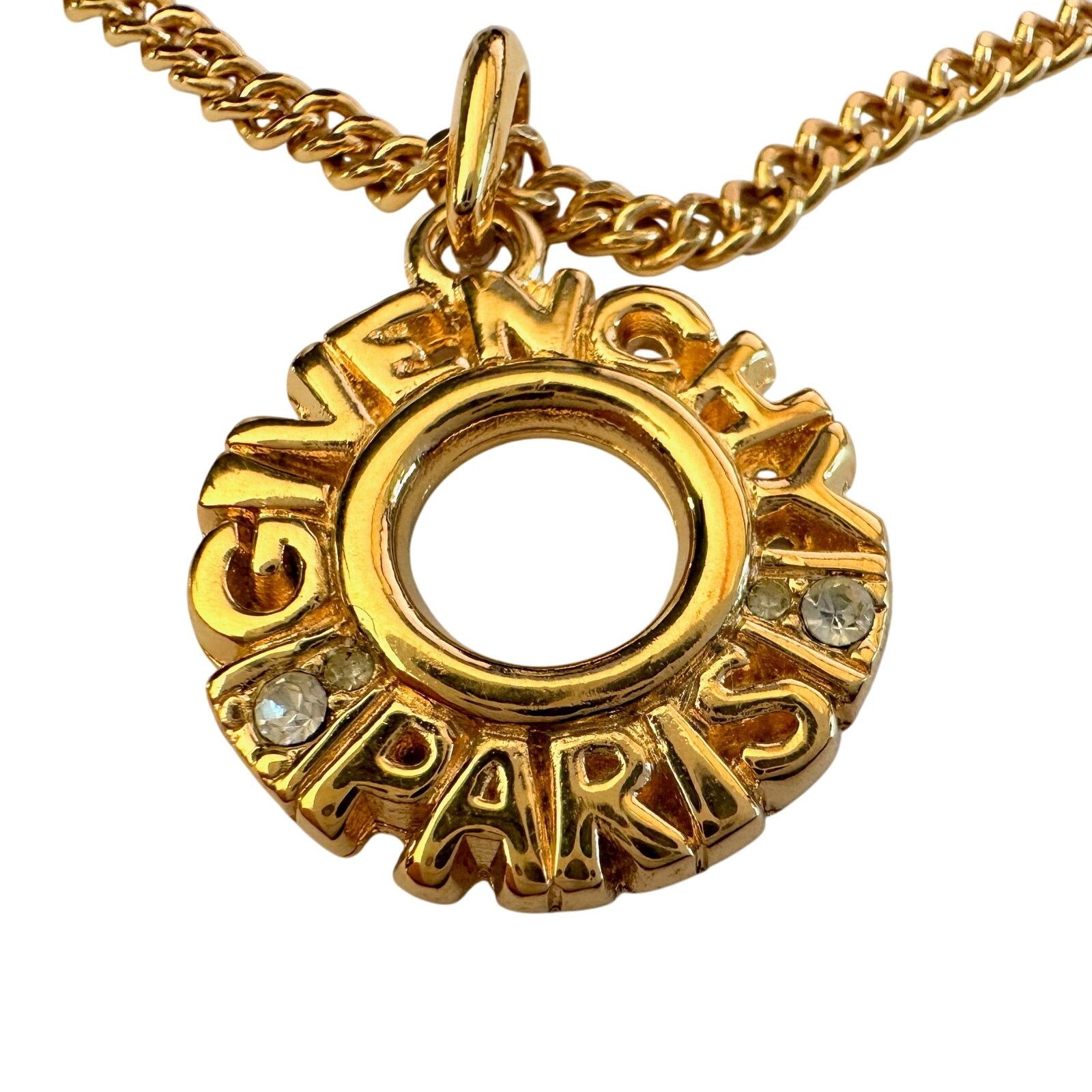 Givenchy Givenchy Paris Round Pendant with Rhinestones Necklace Size ONE SIZE - 3 Thumbnail