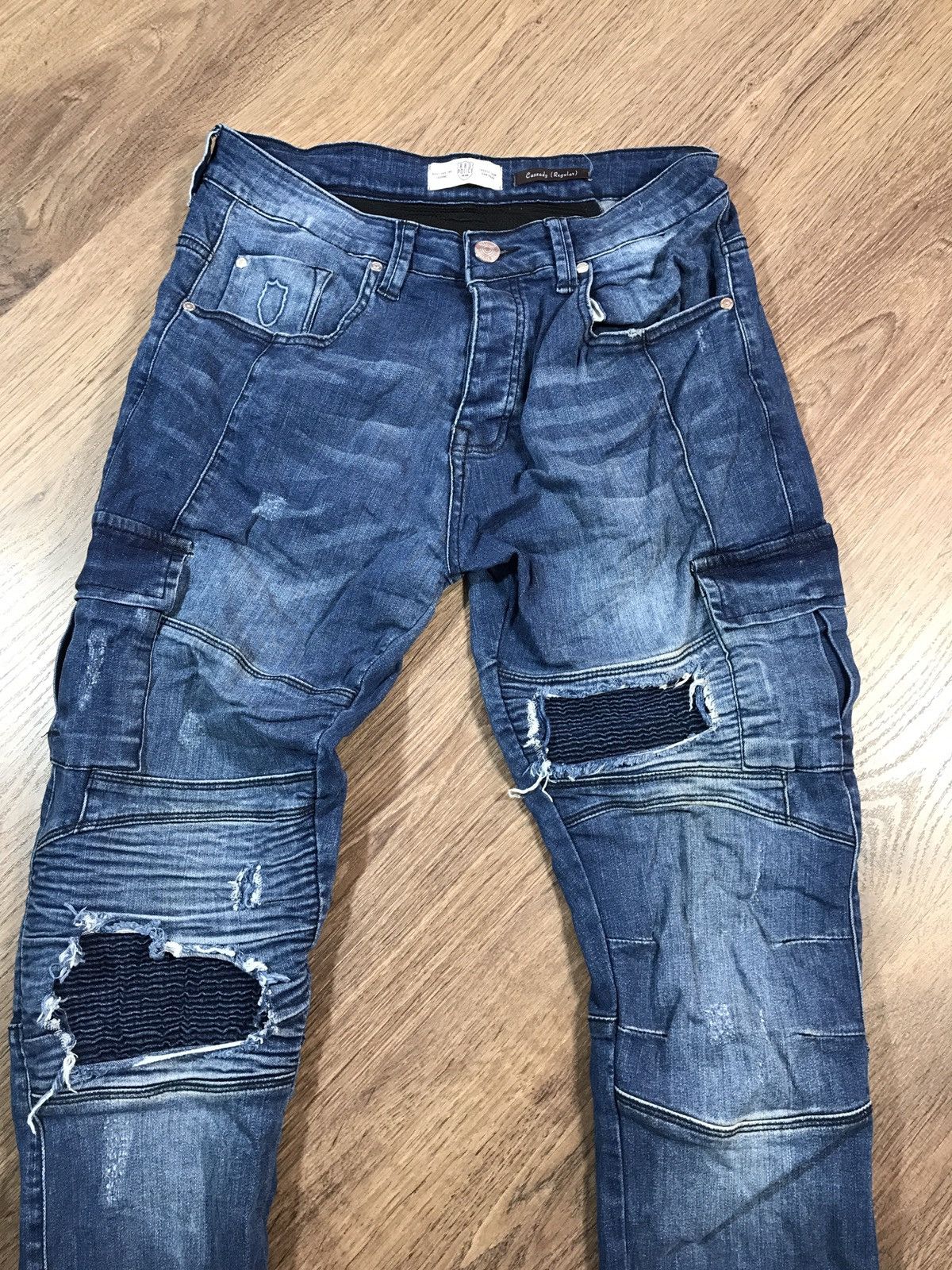Vintage Vintage Police 883 Denim Biker Pants Jeans Size US 34 / EU 50 - 3 Thumbnail